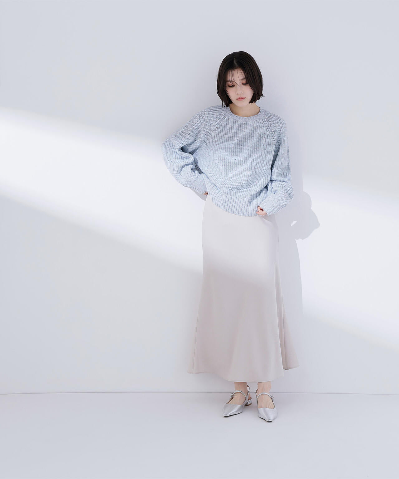 バイアスサテンナロースカート