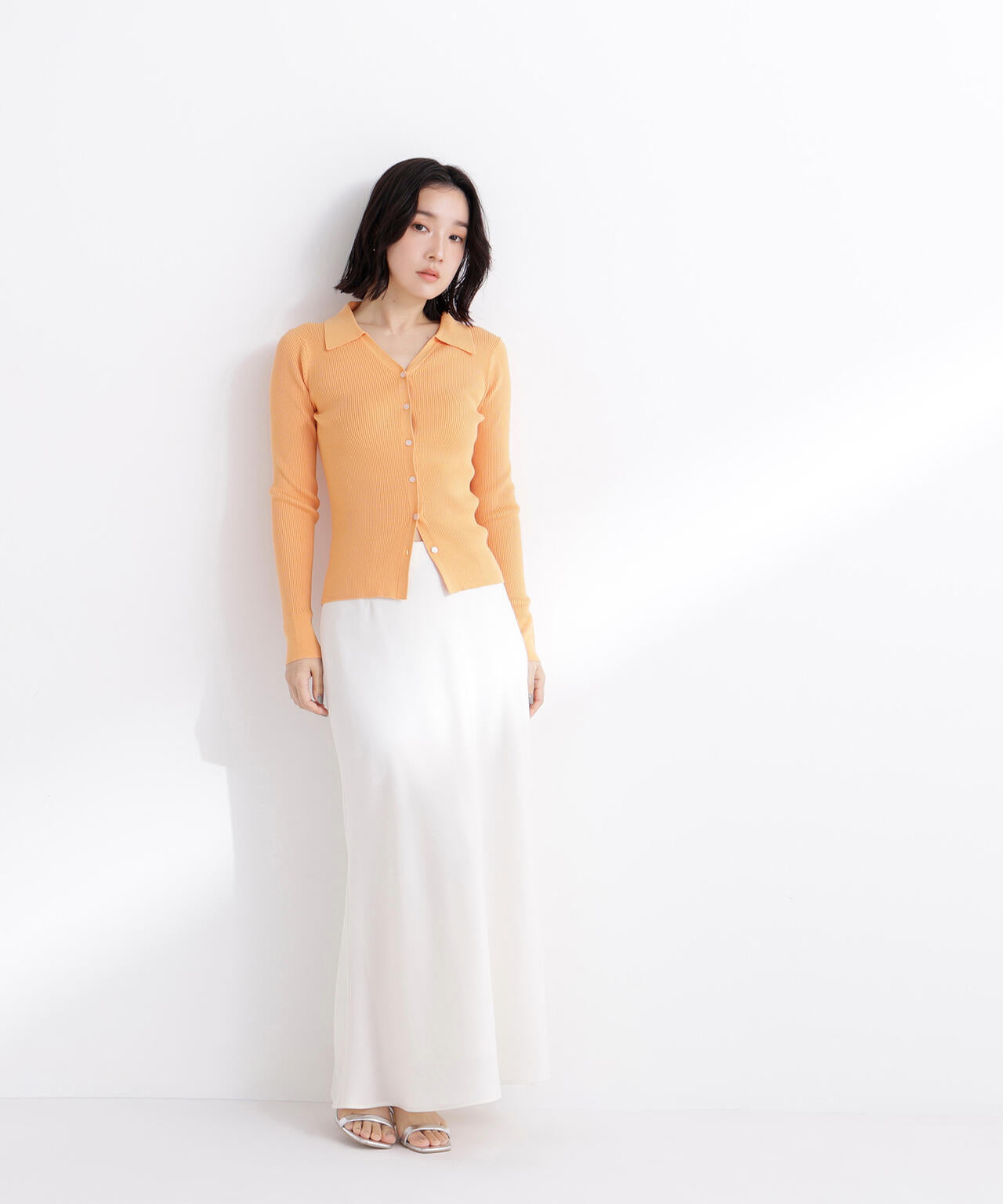 バイアスサテンナロースカート