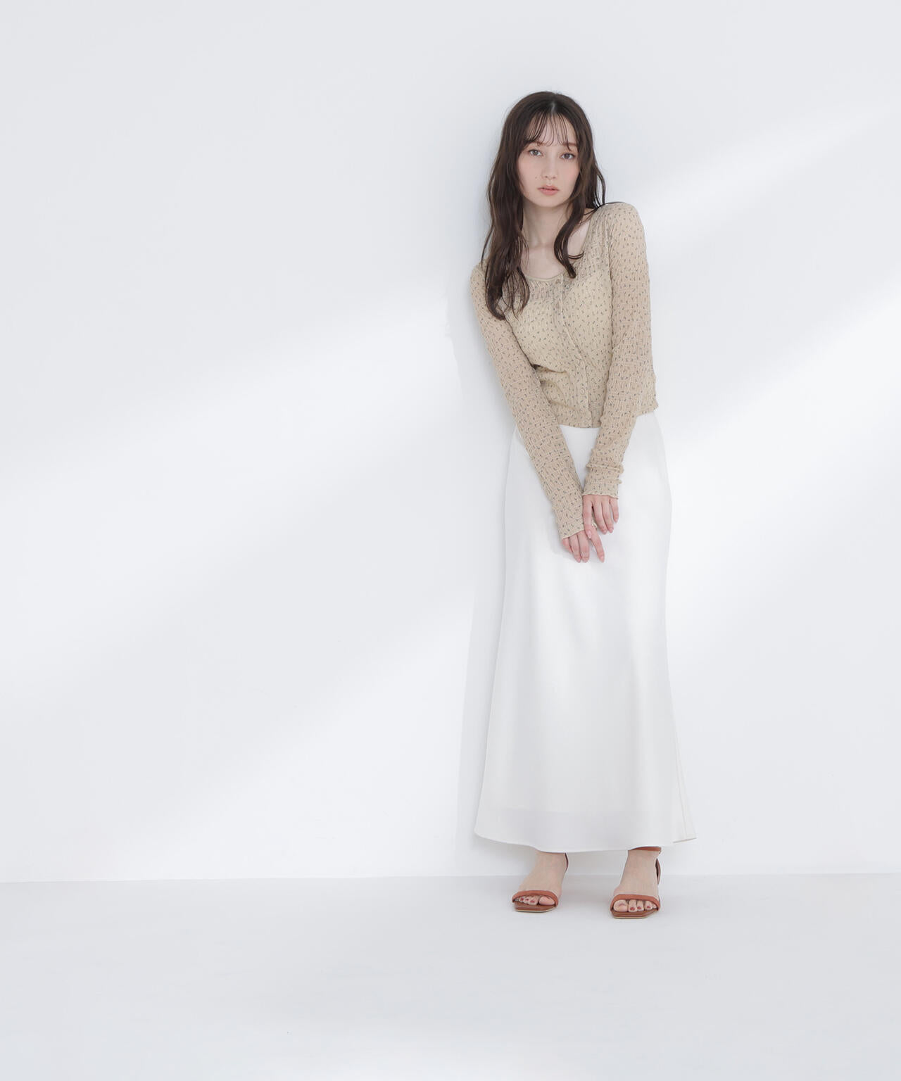 バイアスサテンナロースカート