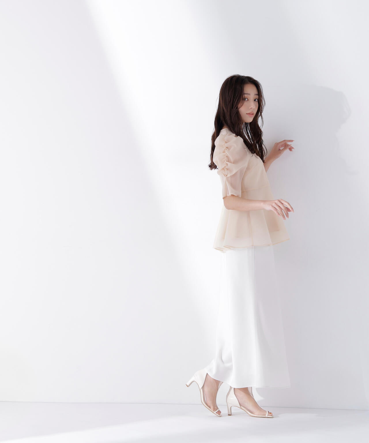 バイアスサテンナロースカート