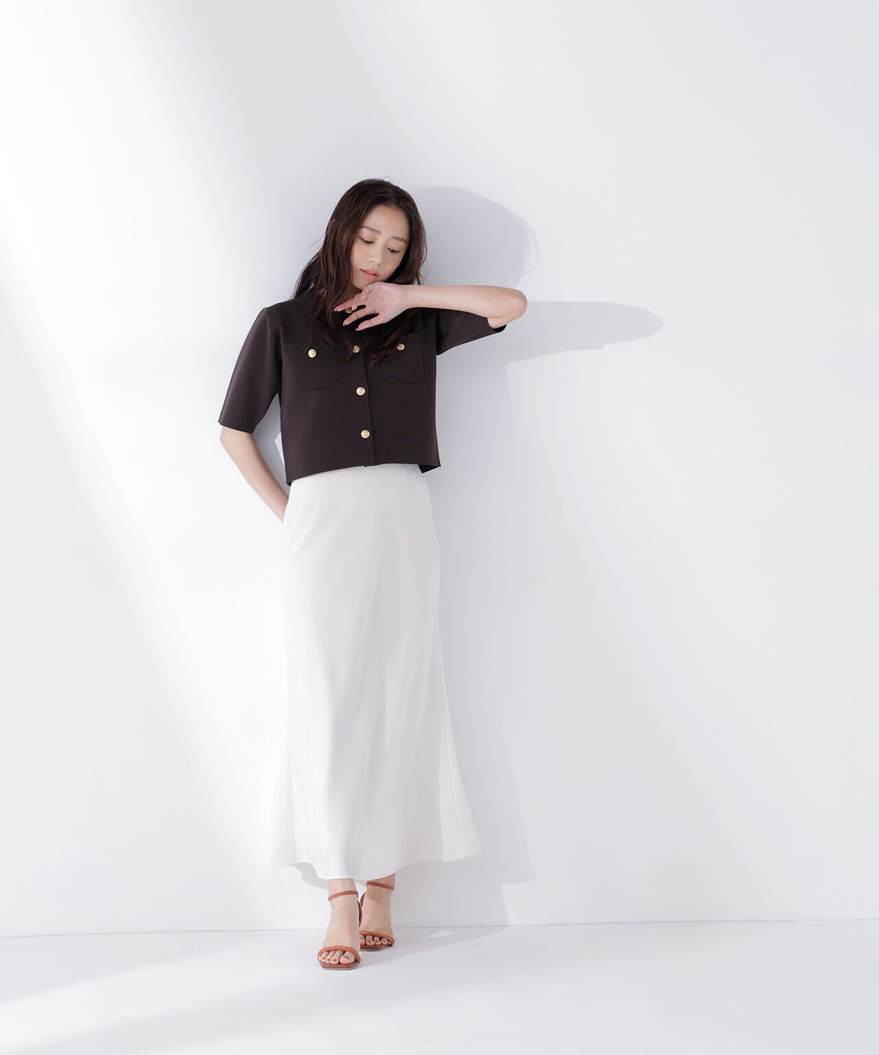 バイアスサテンナロースカート