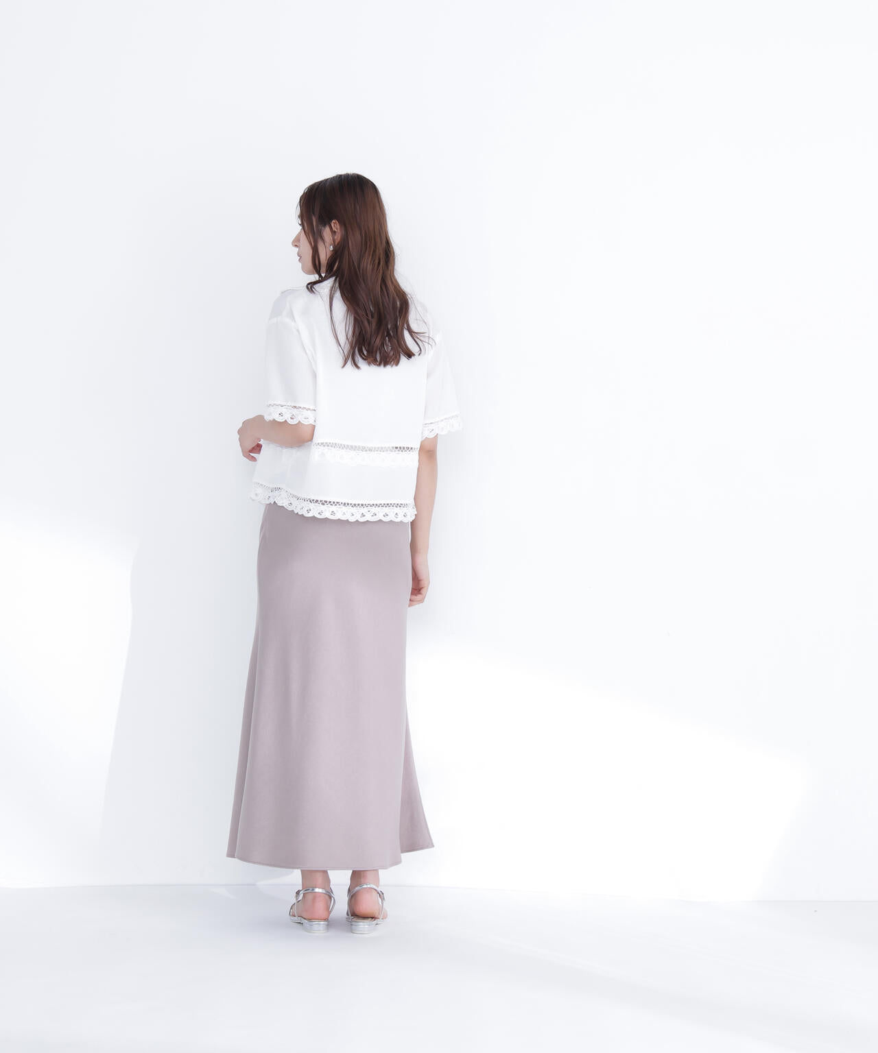 バイアスサテンナロースカート