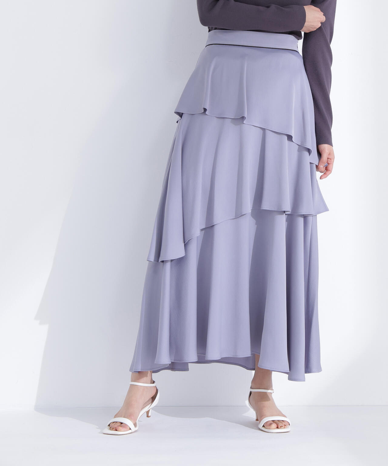 アシンメトリーティアードスカート