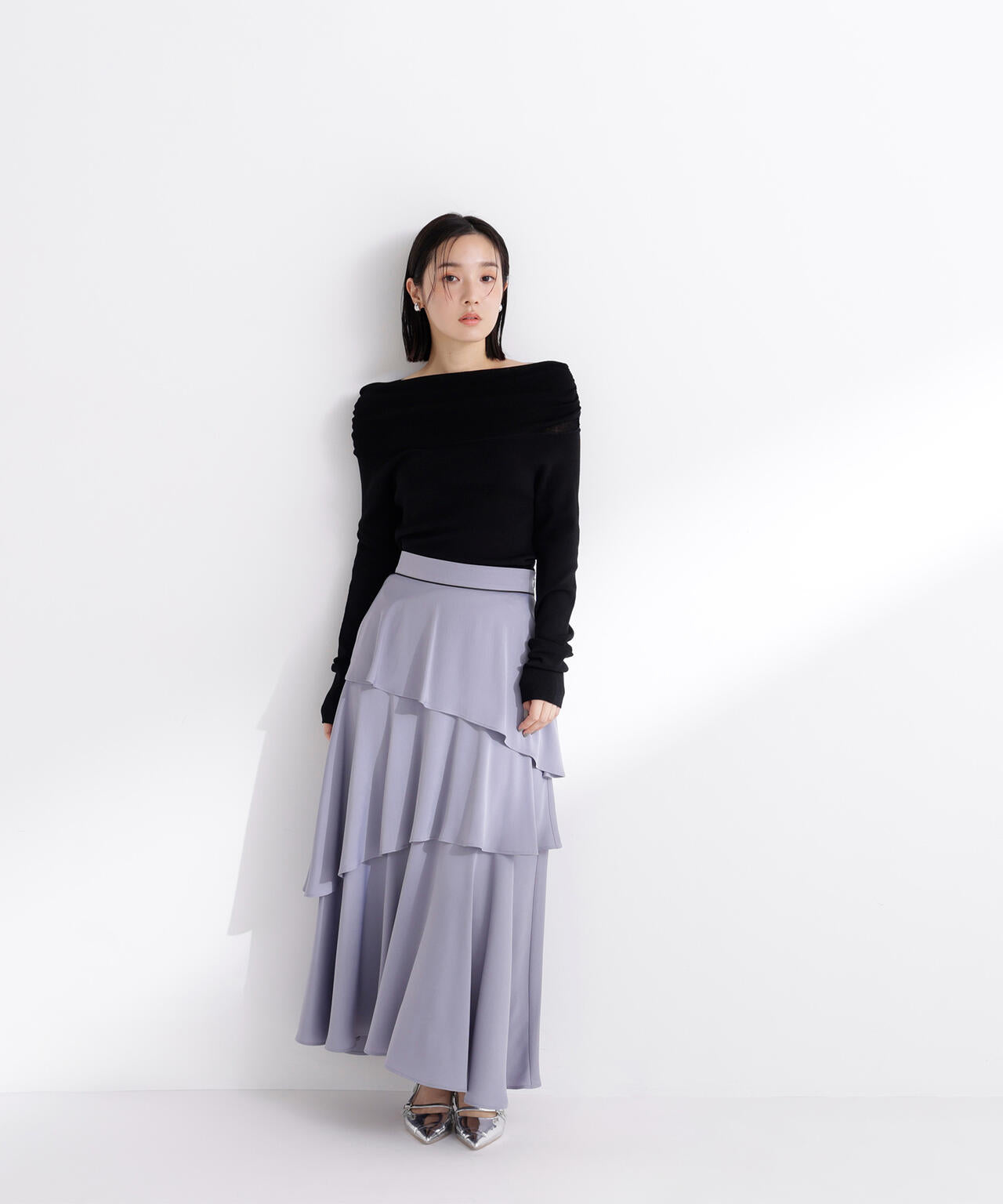 アシンメトリーティアードスカート