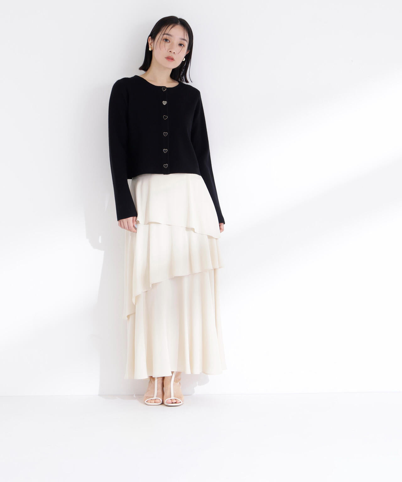 アシンメトリーティアードスカート