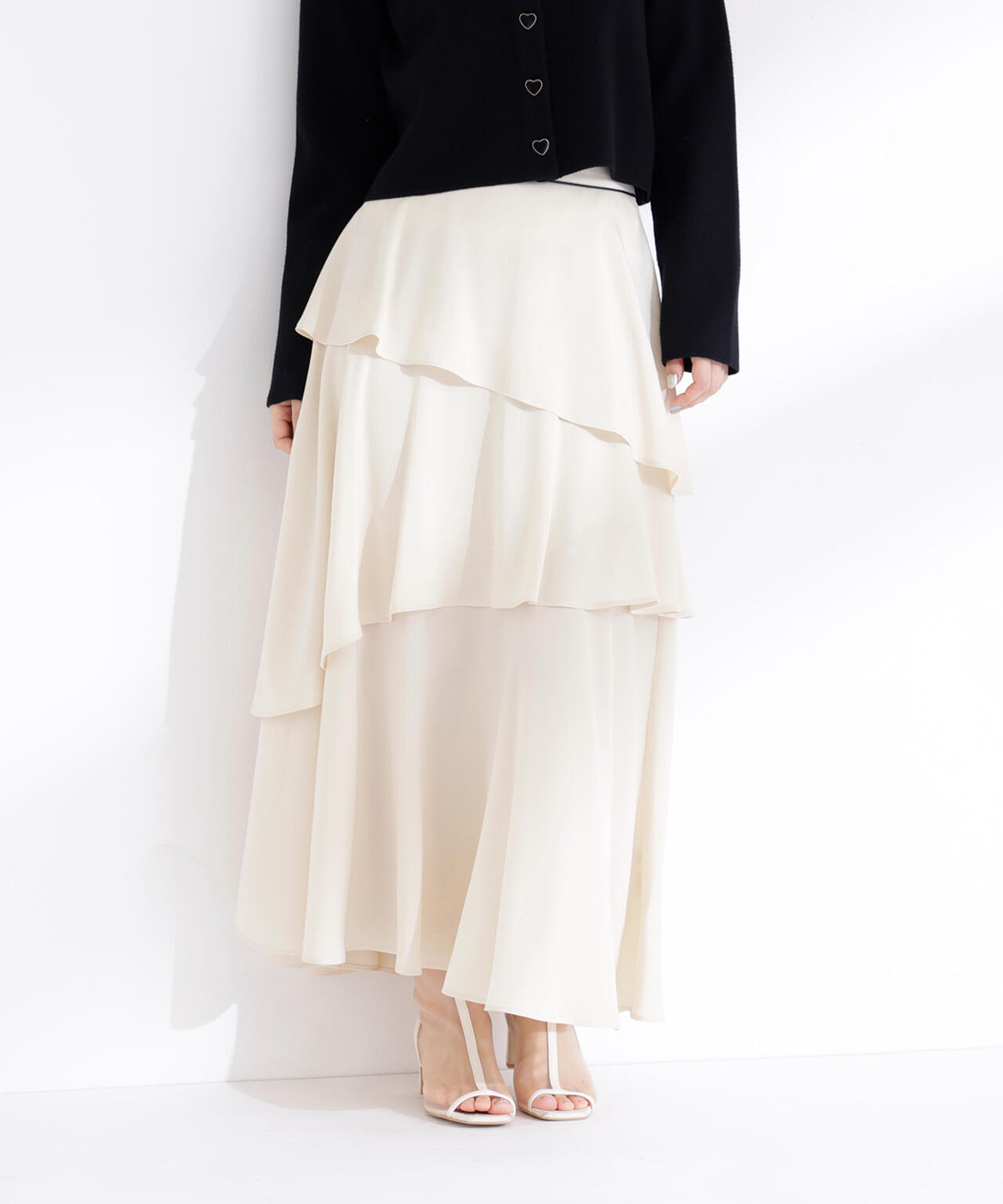 アシンメトリーティアードスカート