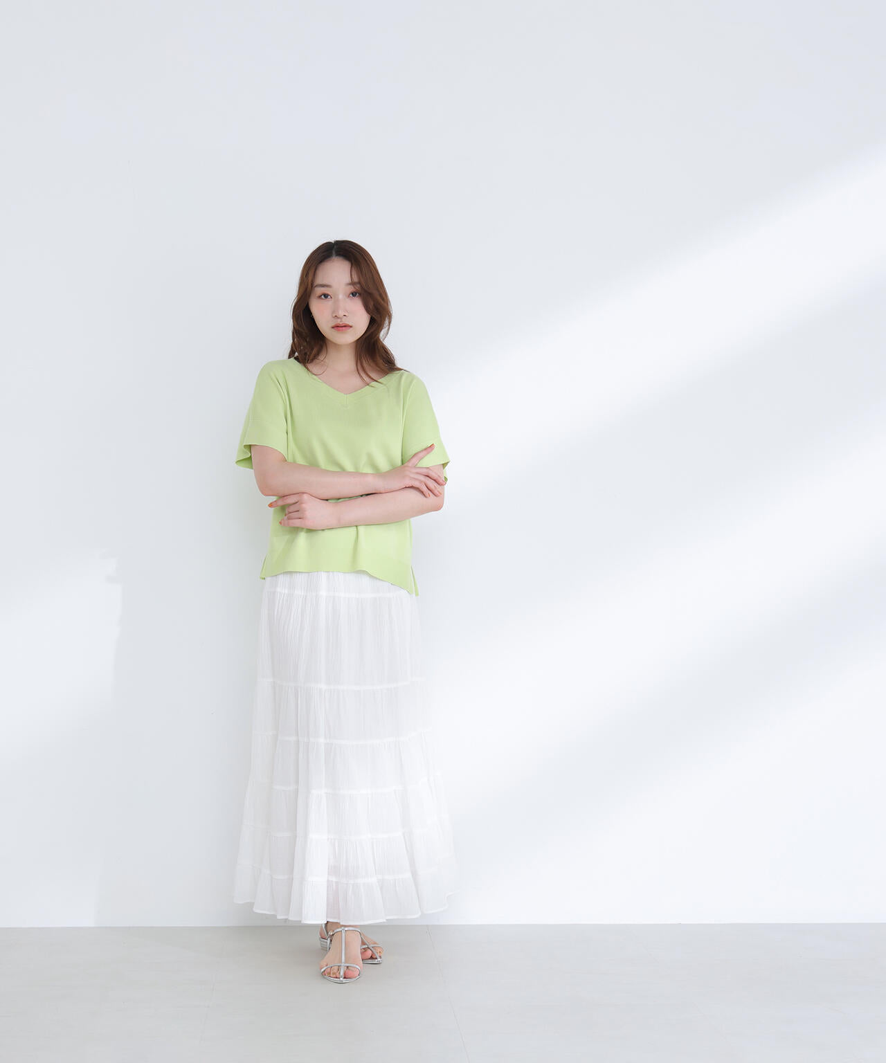 楊柳ティアードロングスカート