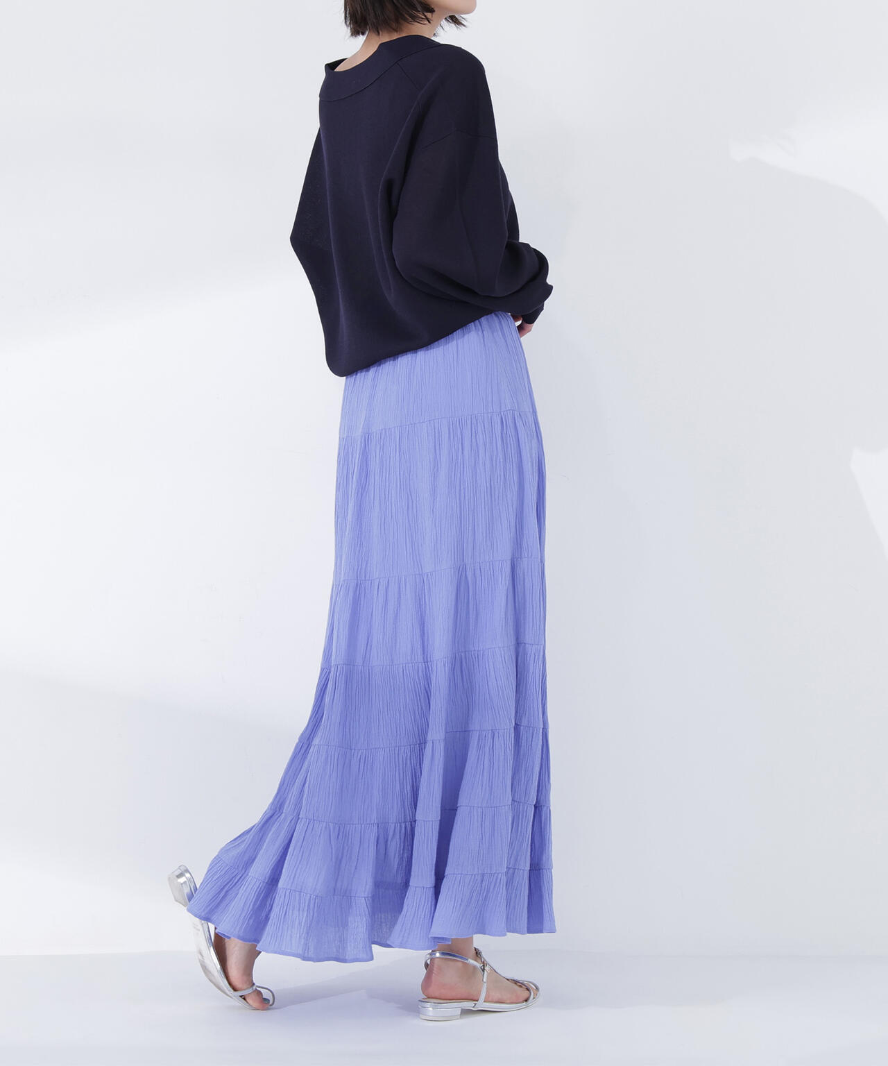 楊柳ティアードロングスカート