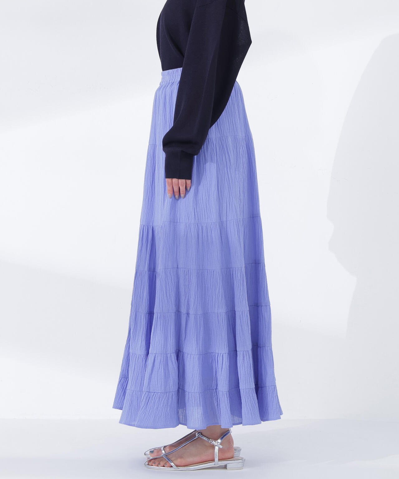 楊柳ティアードロングスカート