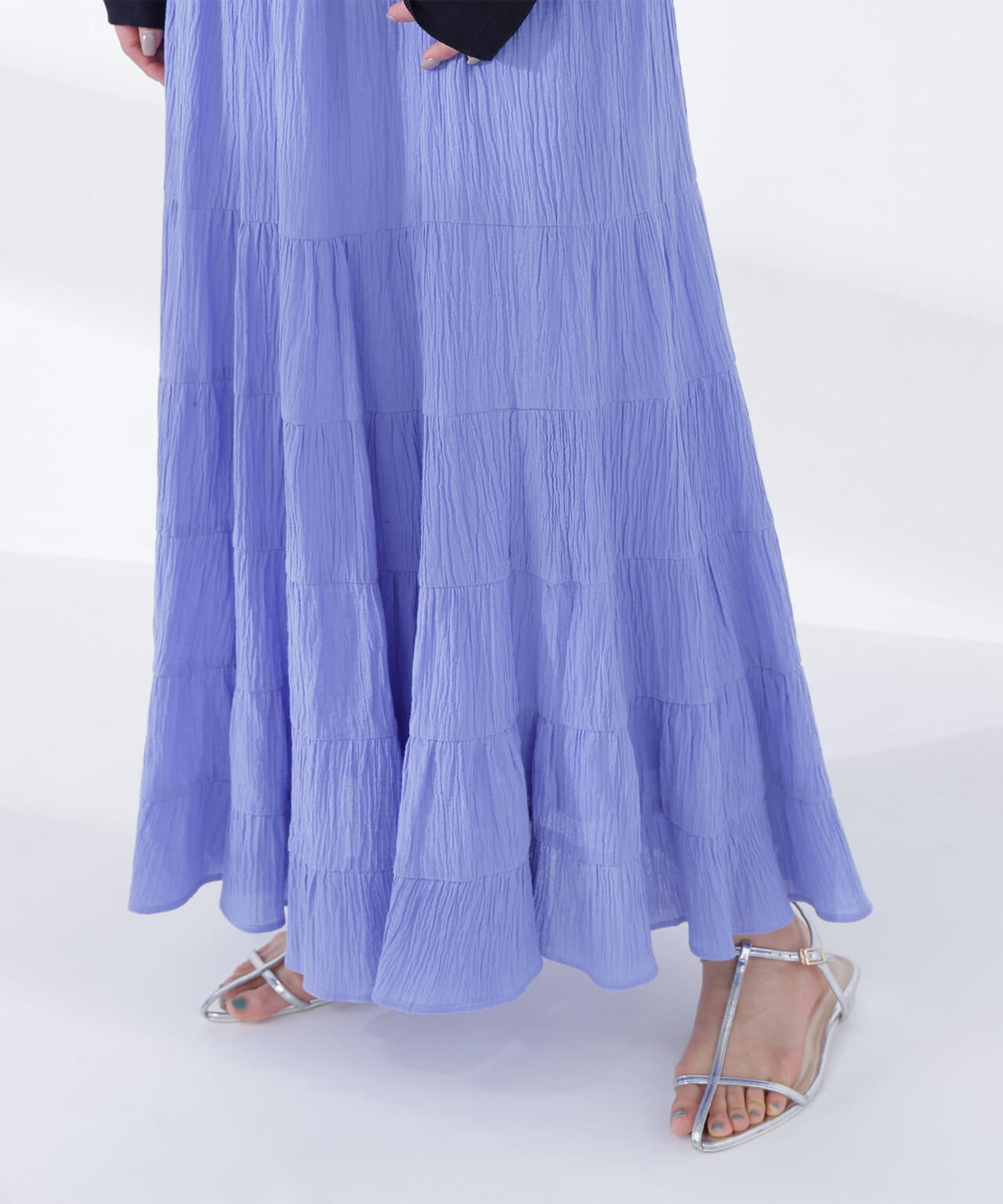 楊柳ティアードロングスカート