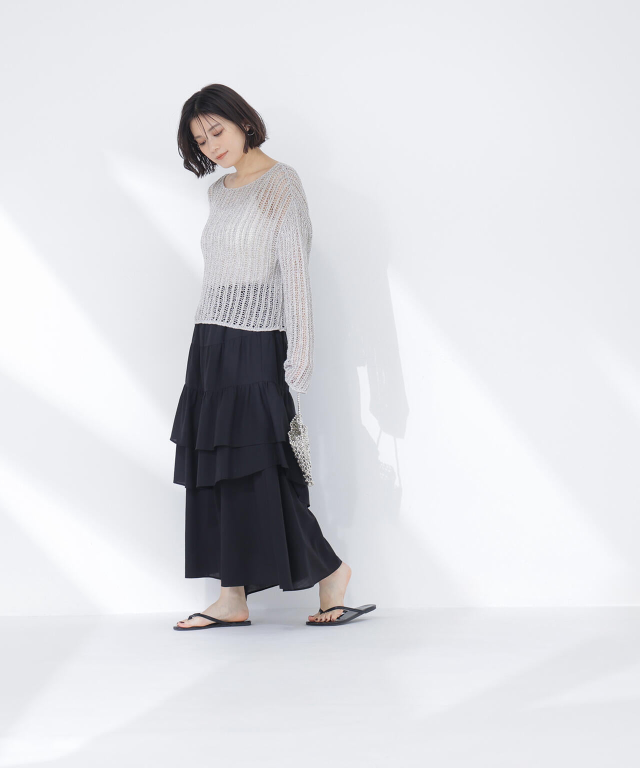 アシンメトリーティアードスカート
