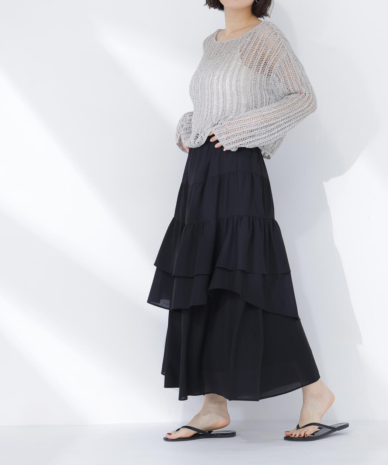 アシンメトリーティアードスカート