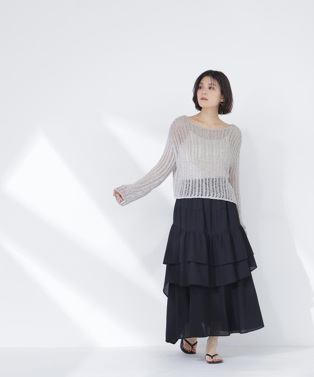 アシンメトリーティアードスカート