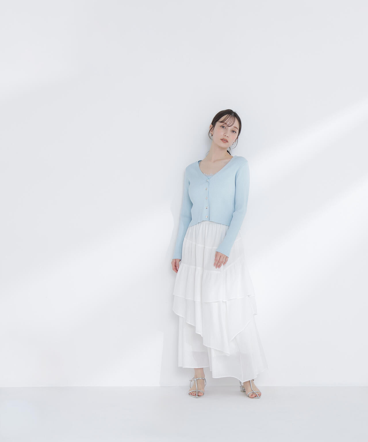 アシンメトリーティアードスカート