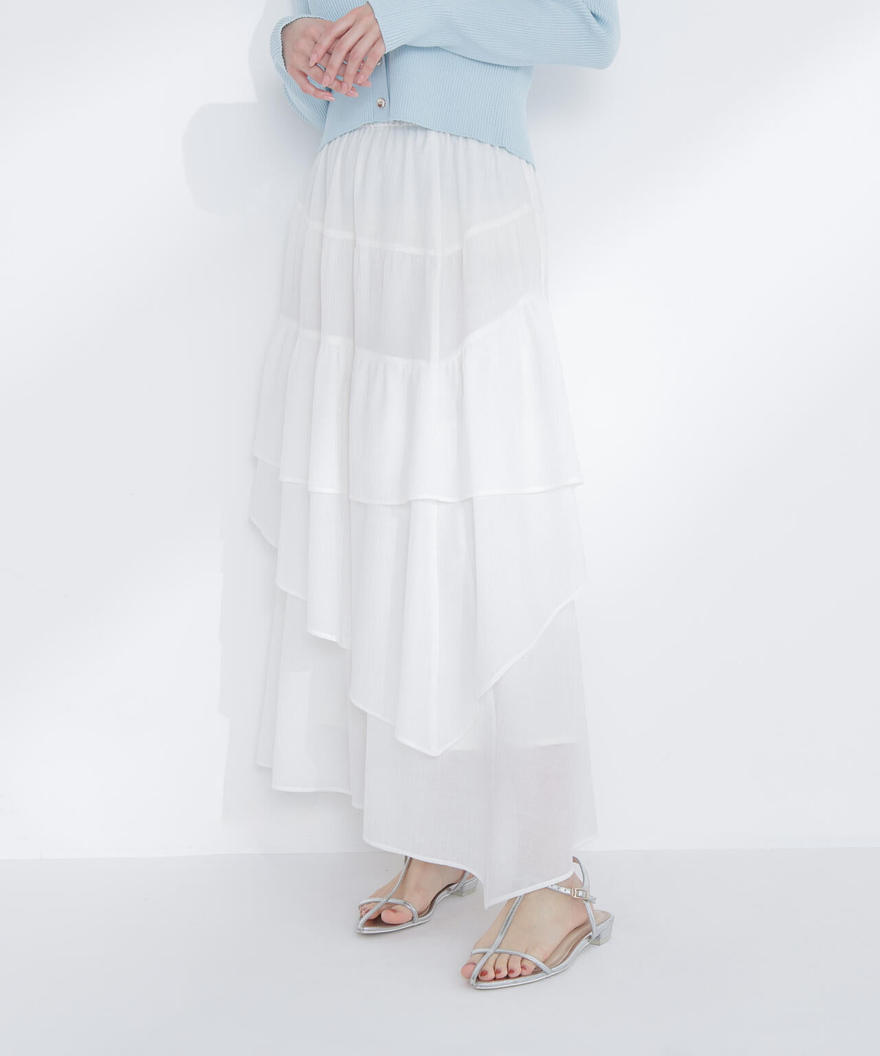 アシンメトリーティアードスカート