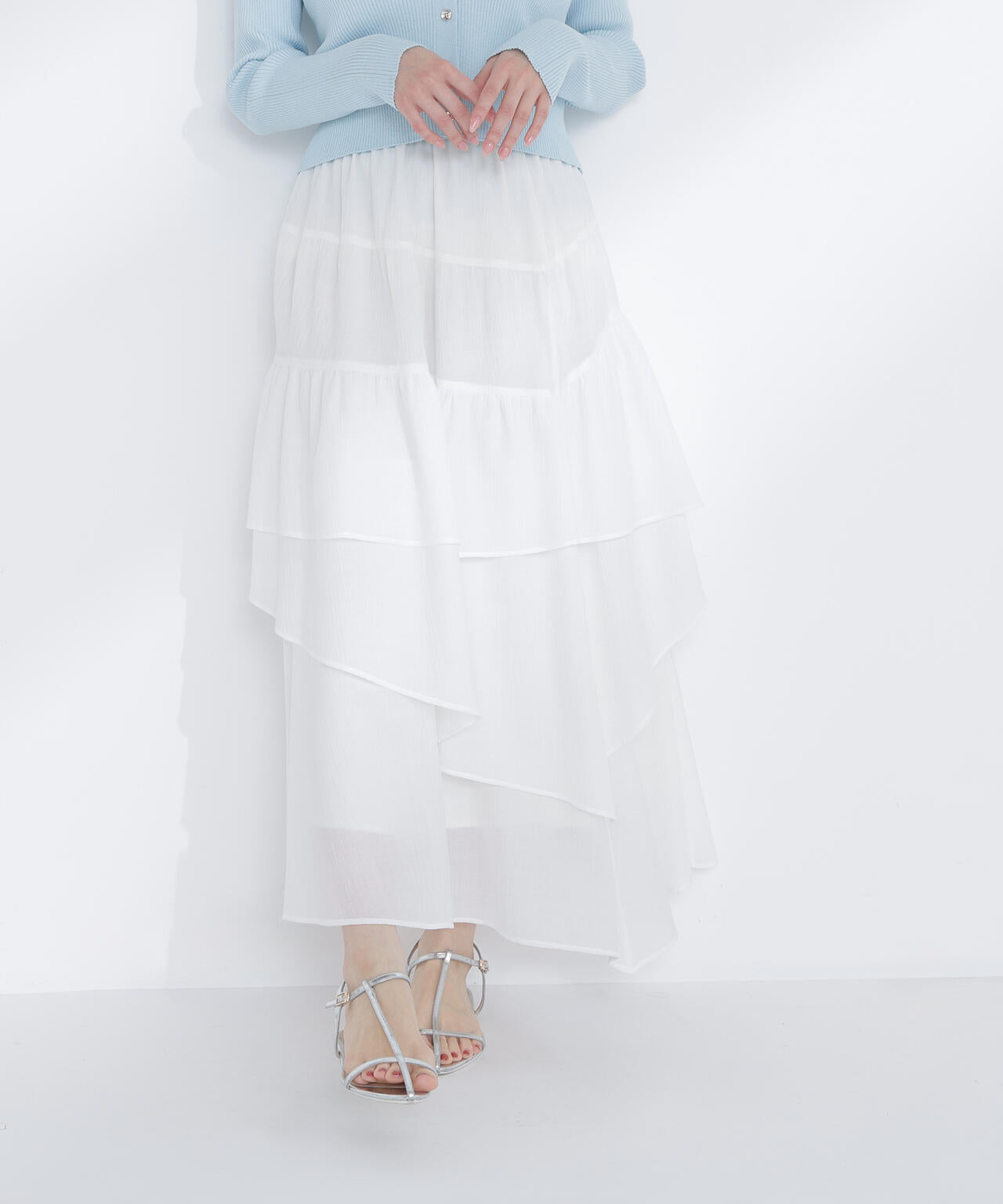 アシンメトリーティアードスカート