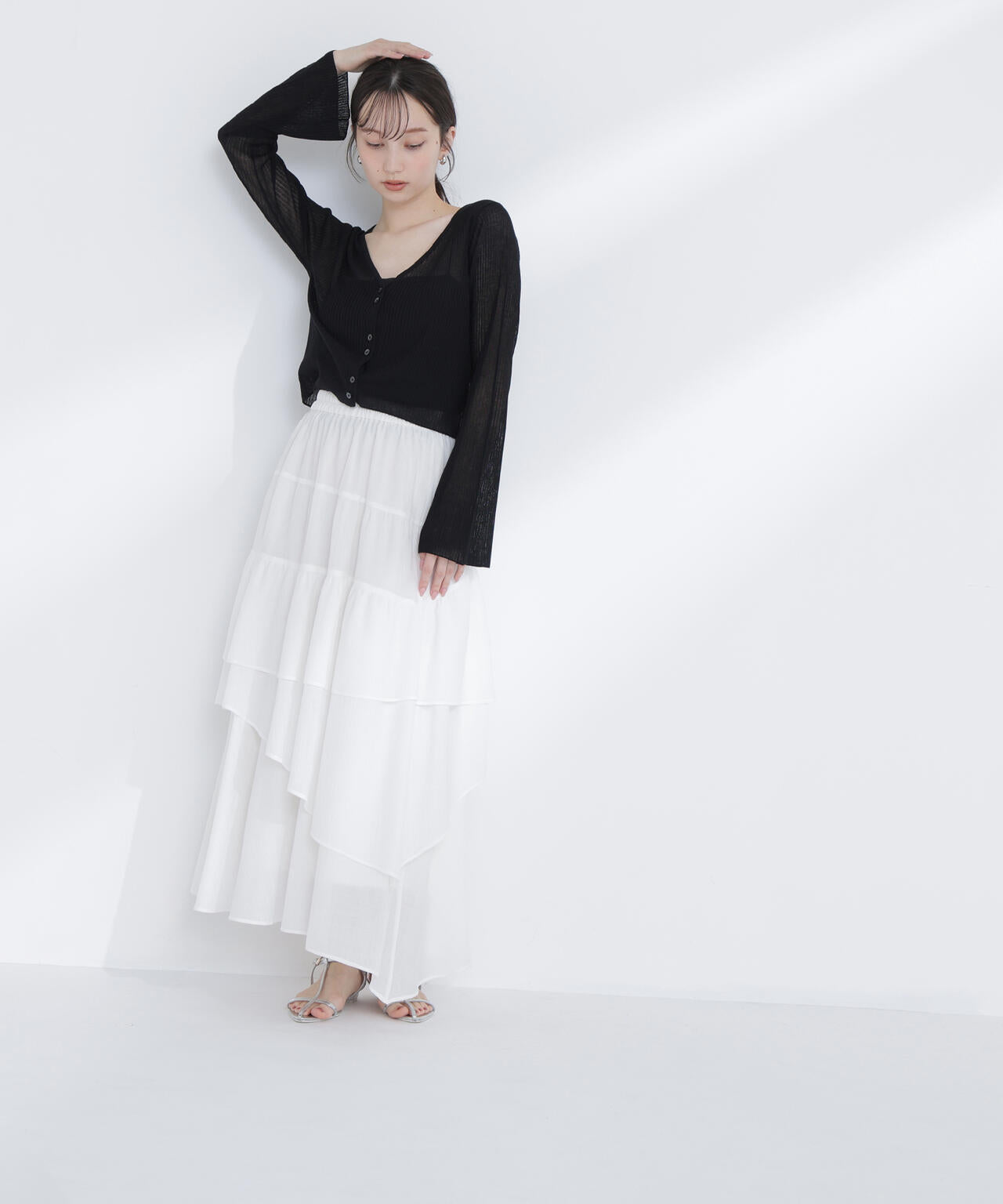 アシンメトリーティアードスカート