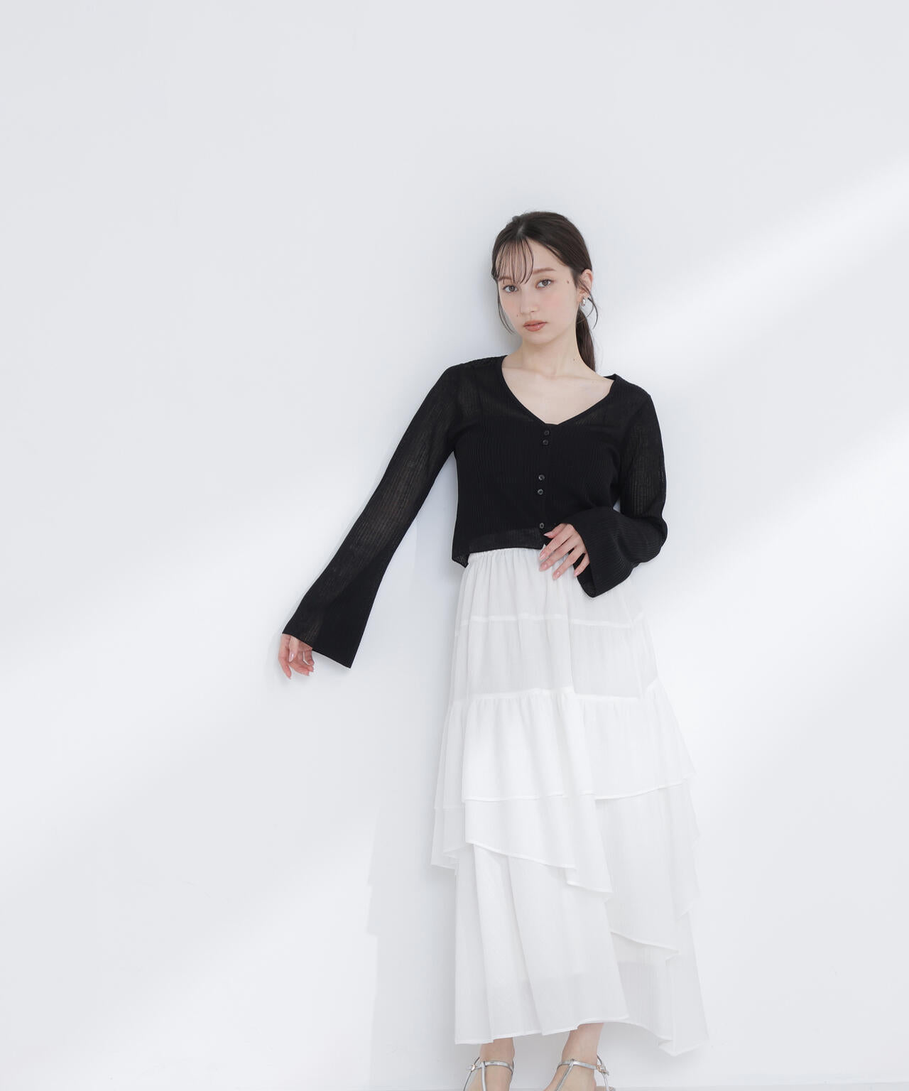 アシンメトリーティアードスカート