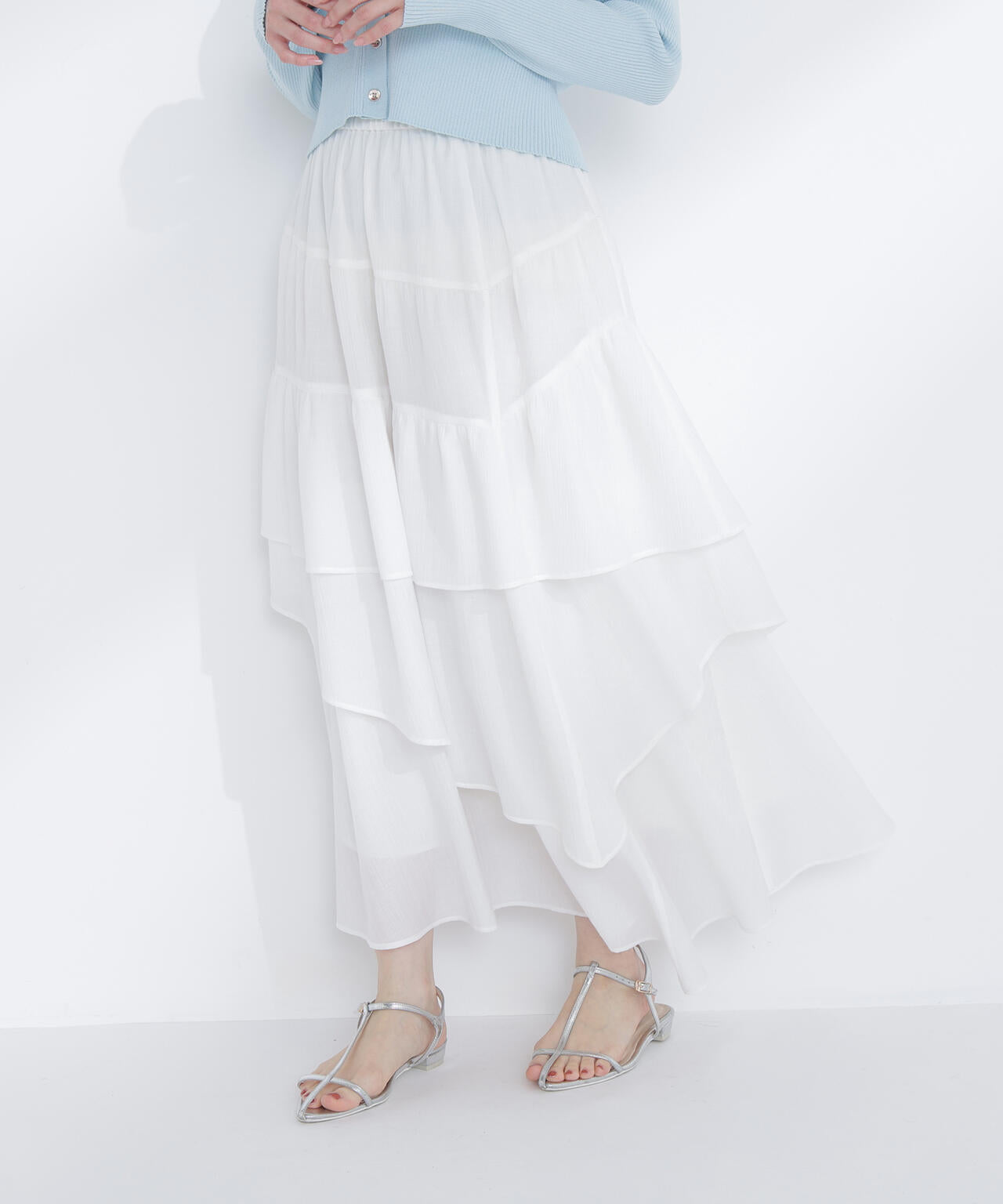 アシンメトリーティアードスカート