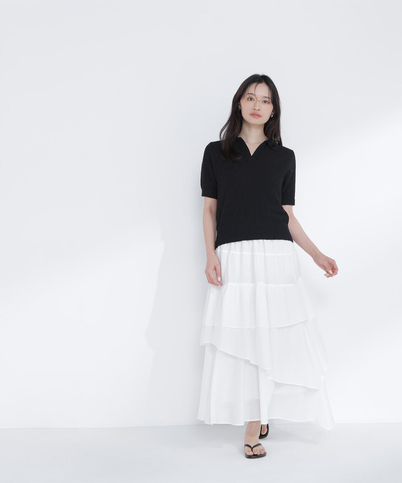 アシンメトリーティアードスカート