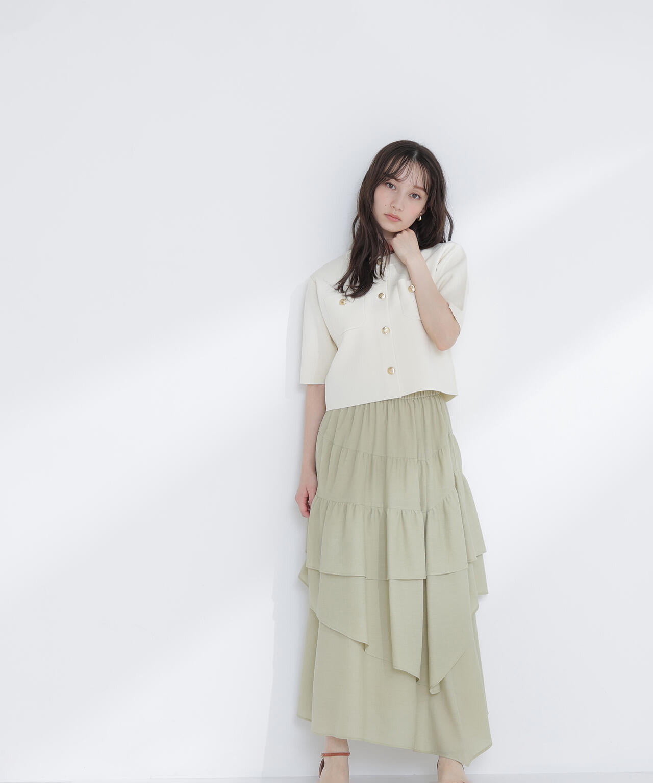 アシンメトリーティアードスカート