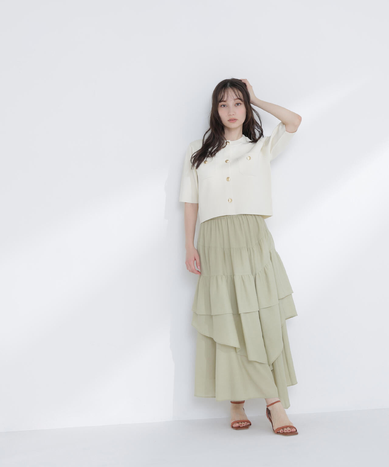 アシンメトリーティアードスカート