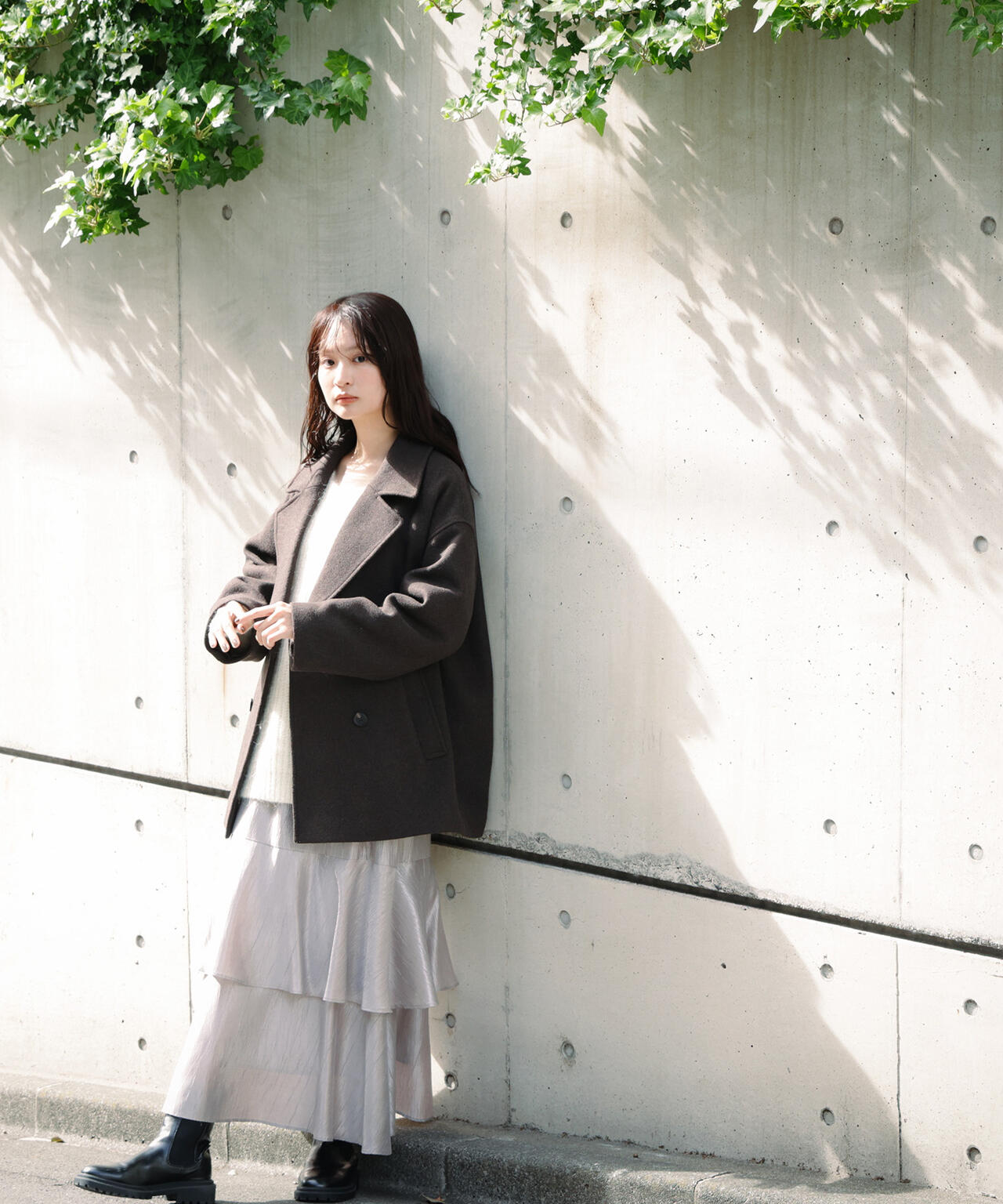 シャイニーティアードスカート