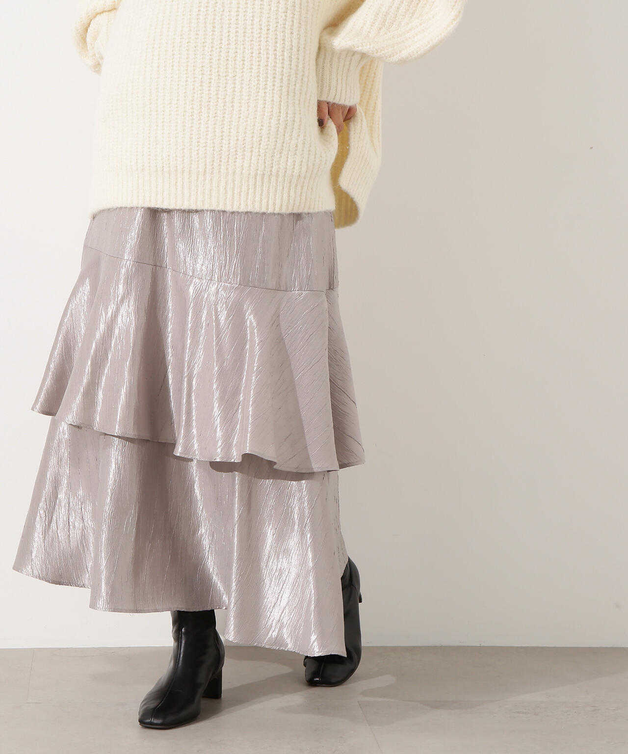 シャイニーティアードスカート