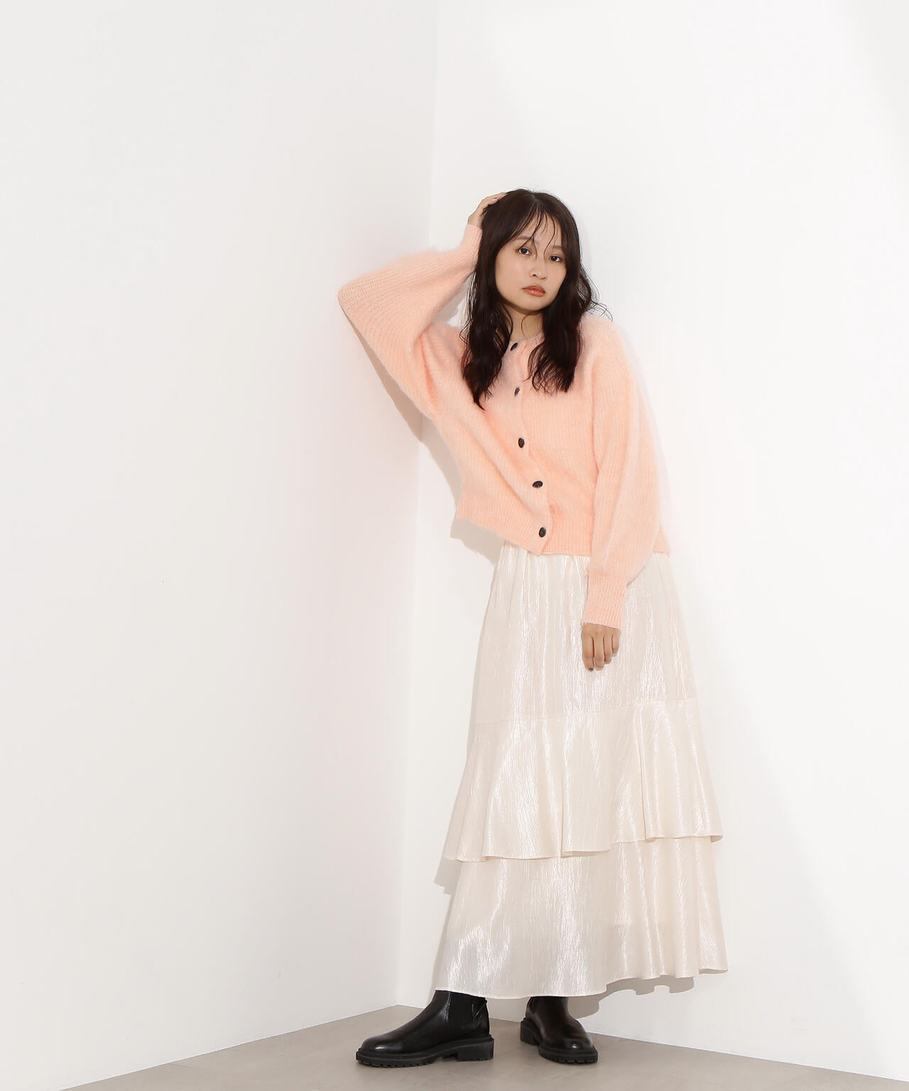 シャイニーティアードスカート