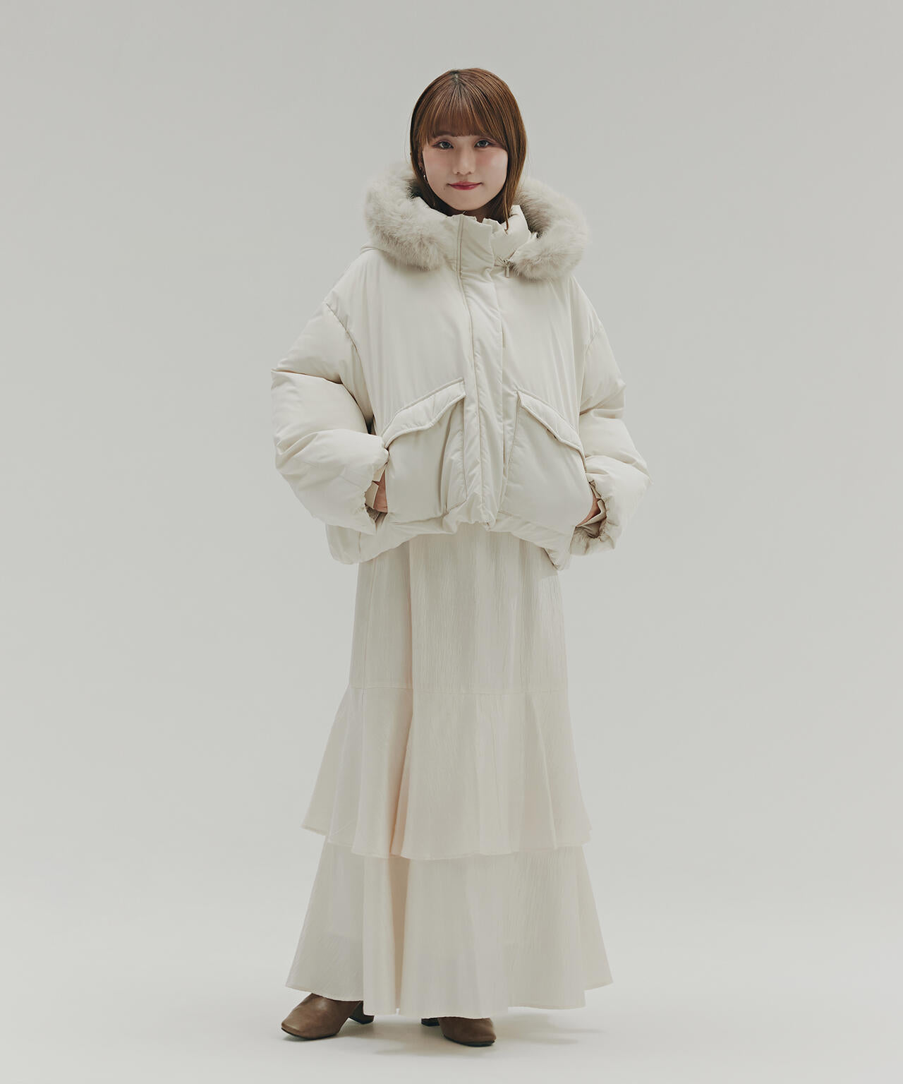 シャイニーティアードスカート