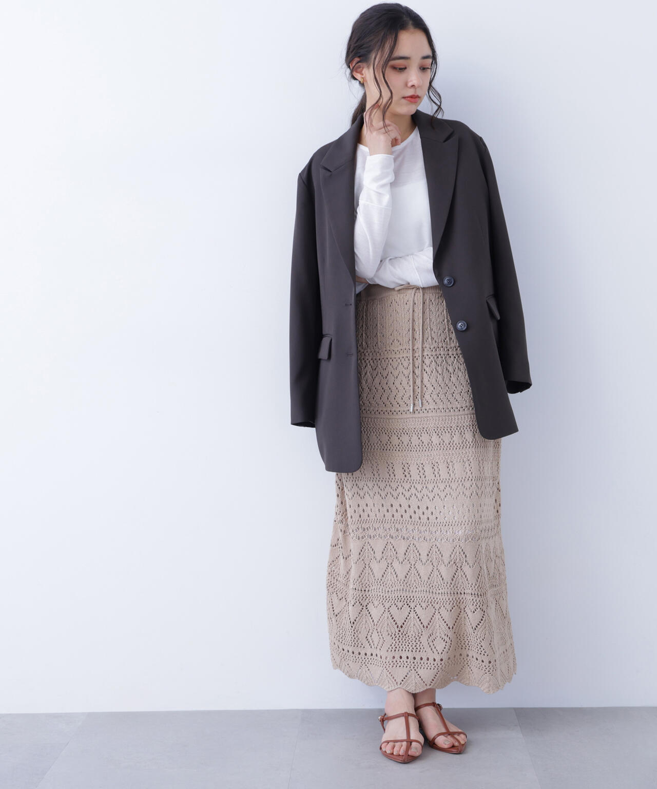 カギアミ風ニットスカート