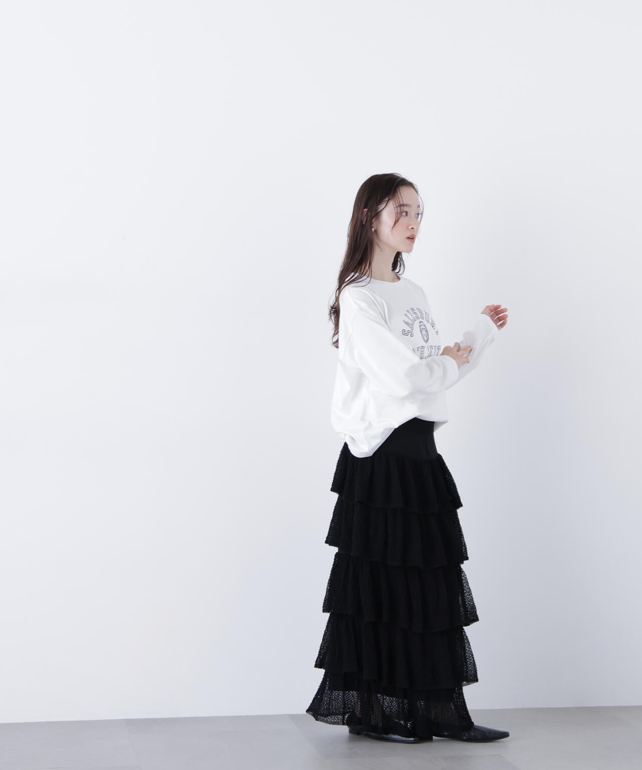 ティアードニットスカート