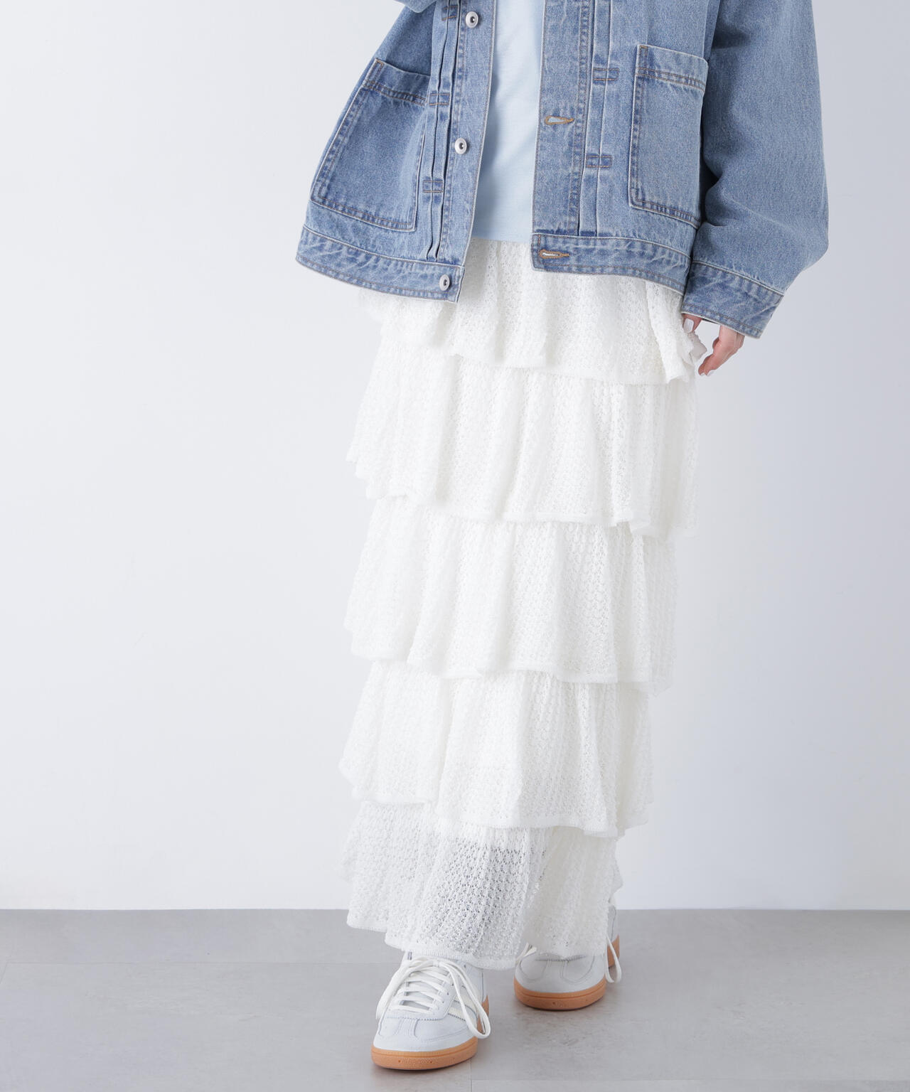 ティアードニットスカート