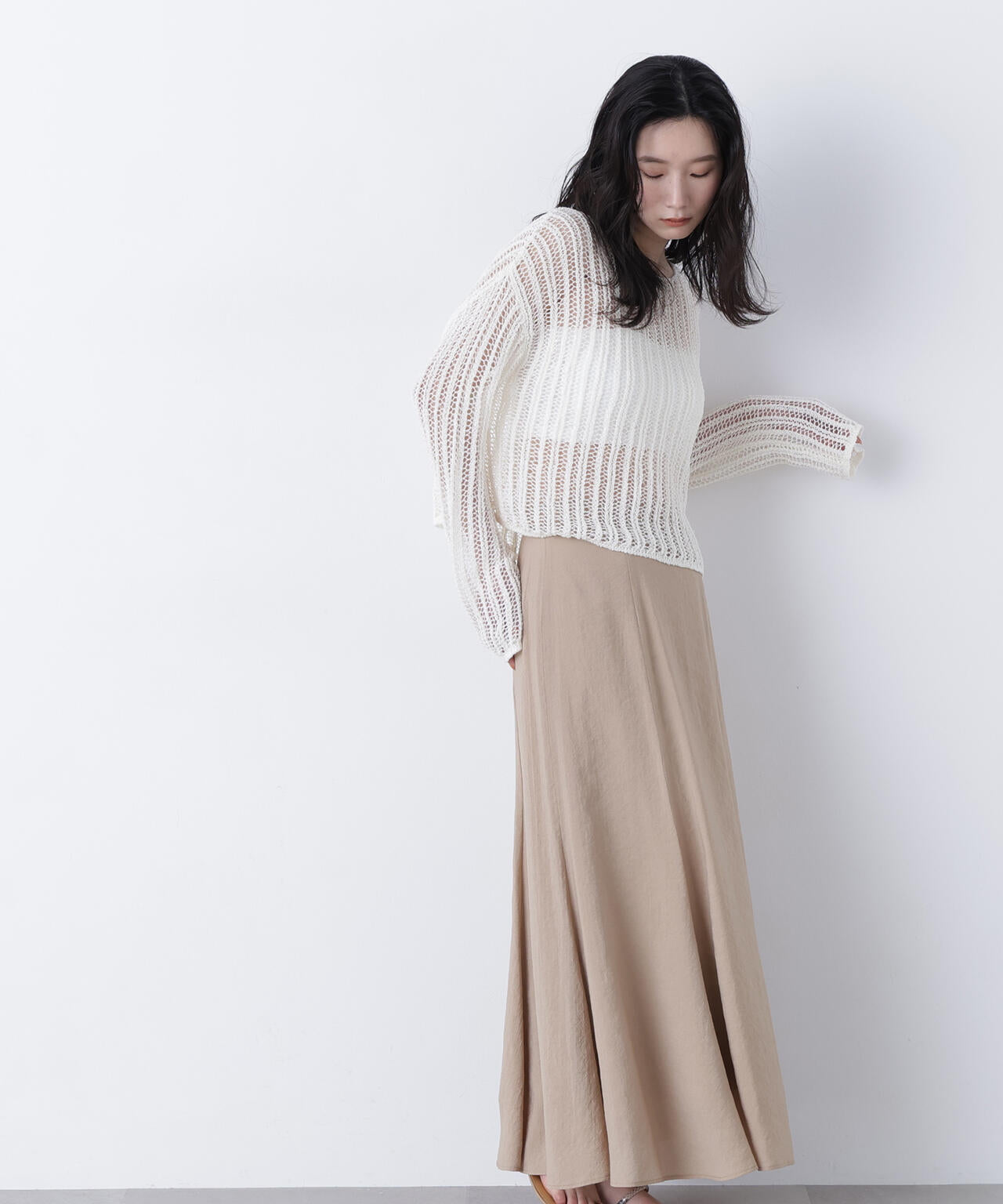 リネンライクナロースカート