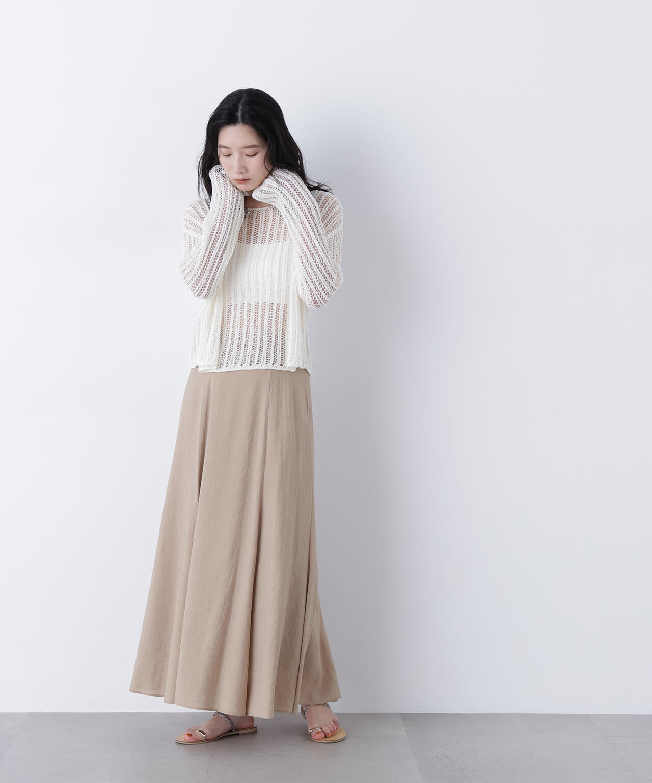 リネンライクナロースカート