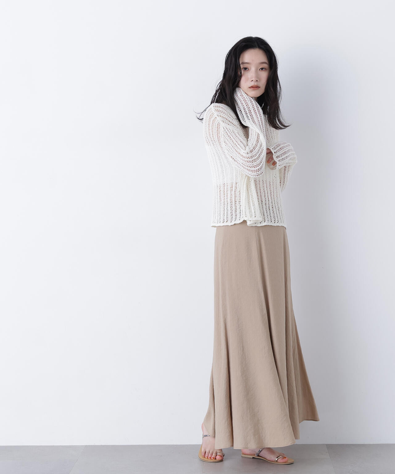 リネンライクナロースカート