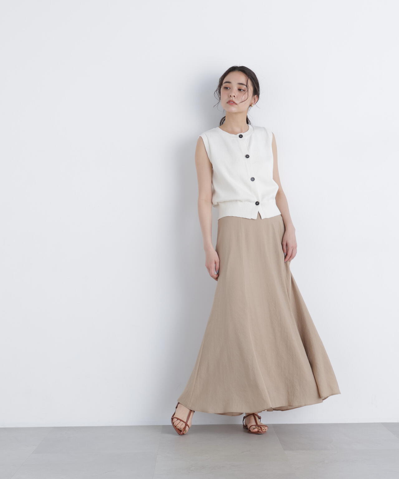 リネンライクナロースカート