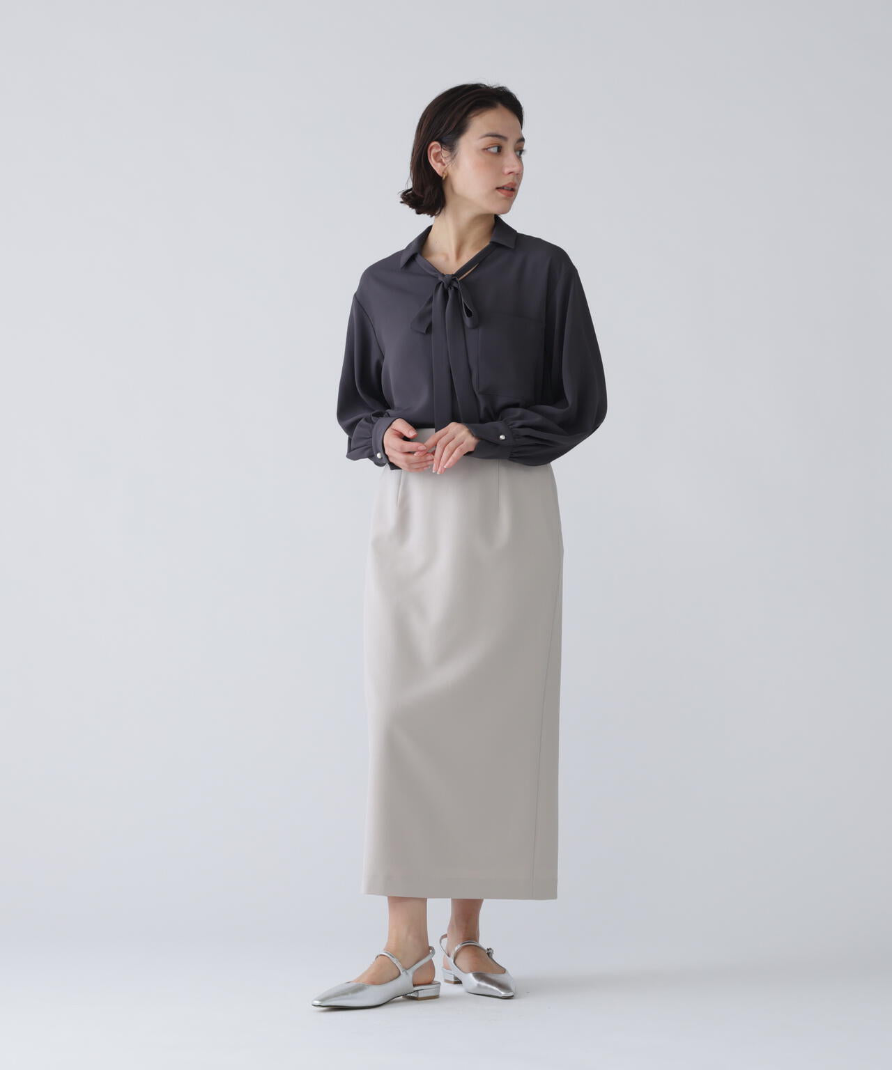 【365ユーティリティ】静電軽減テープ使用洗えてシワになりづらいスカートセットアップ