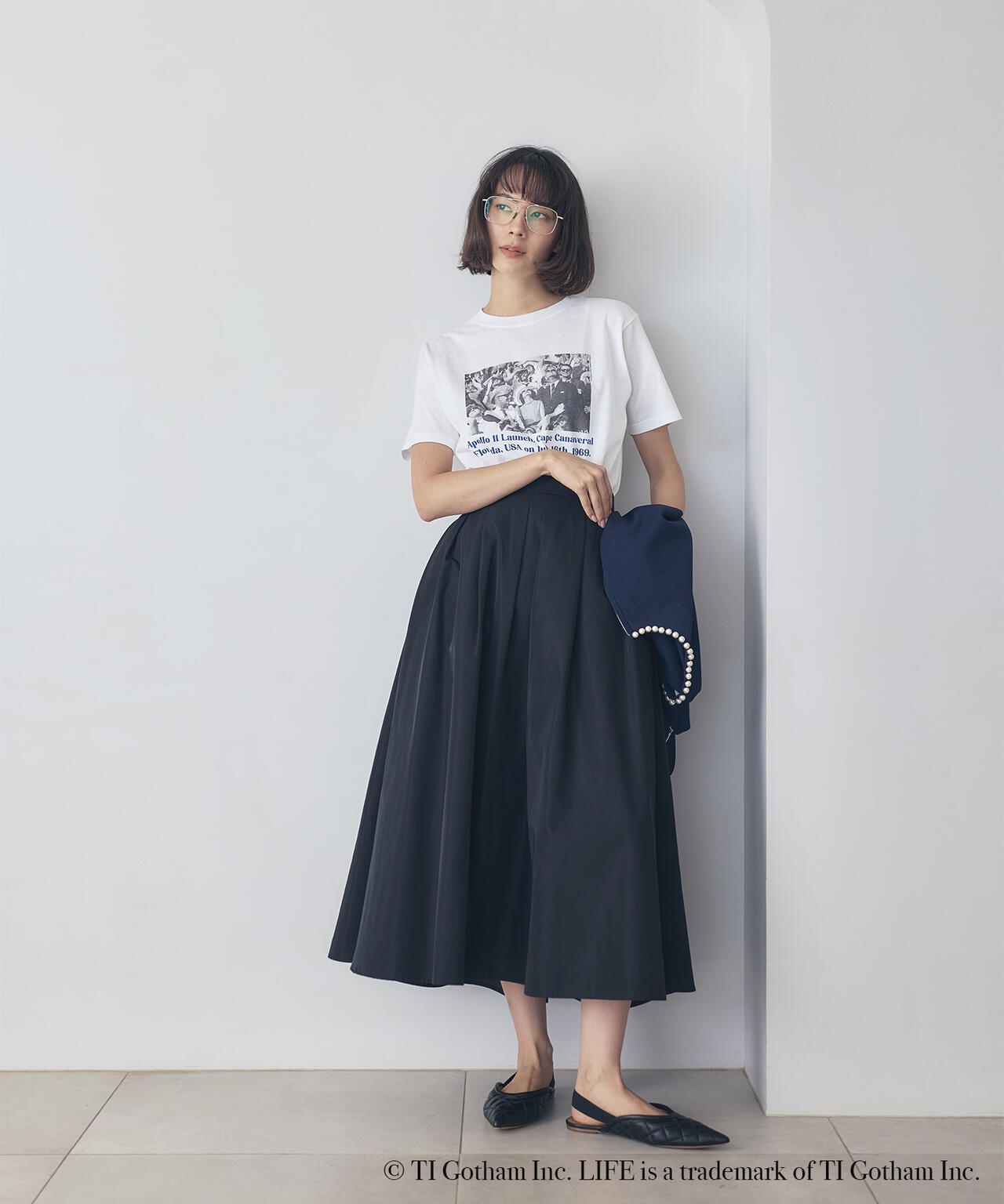 <365ユーティリティ>タフタタックミディスカート