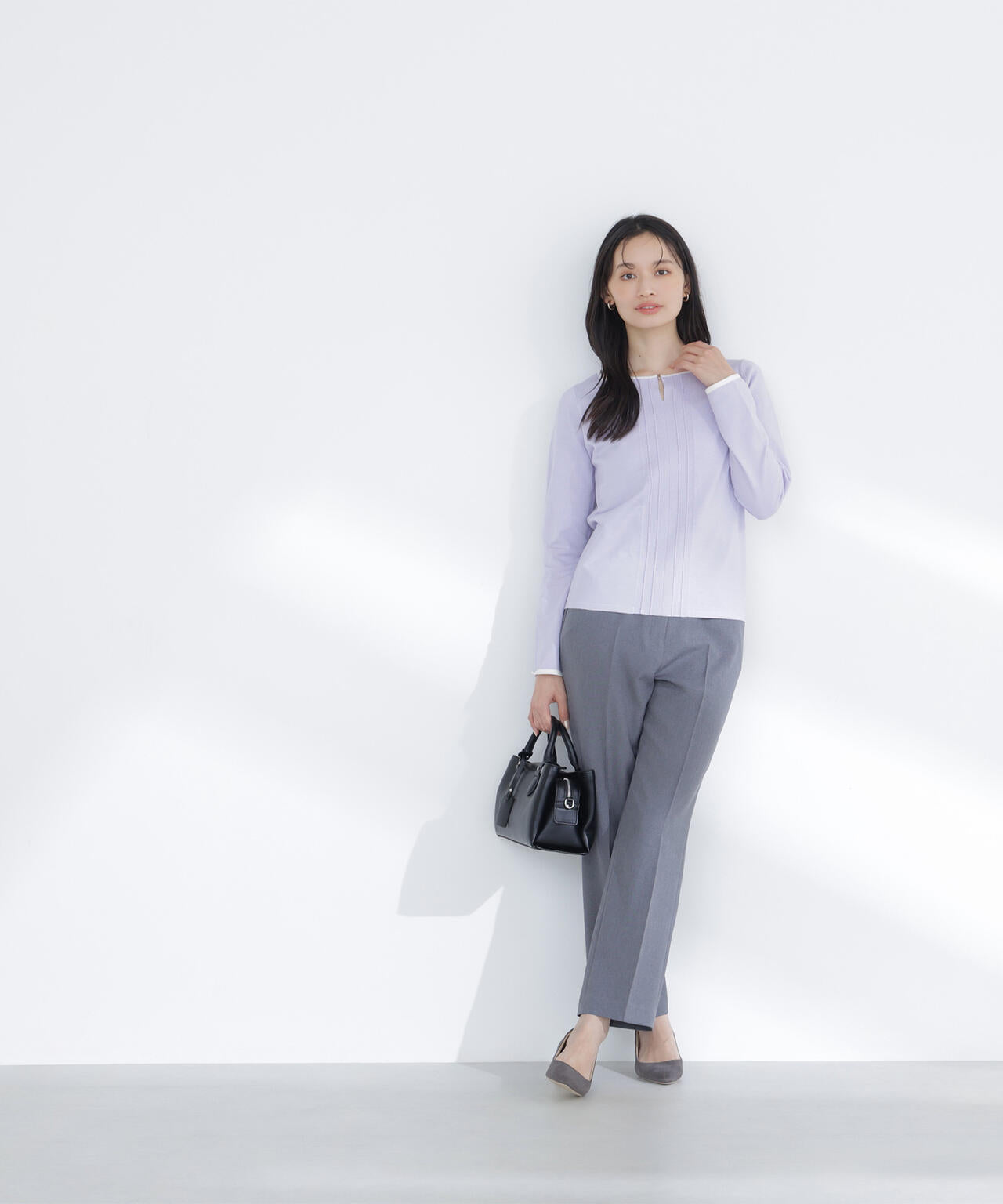 メランジシャークスキン SETUP ストレートパンツ