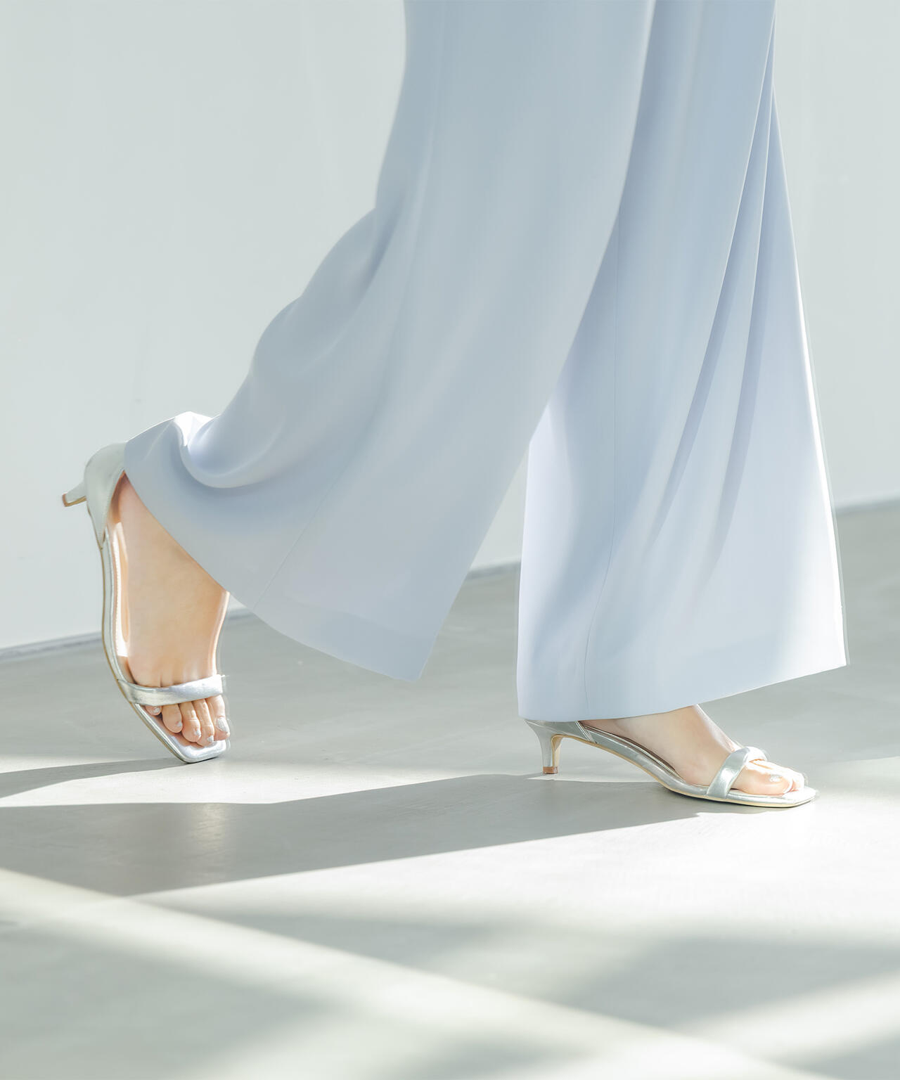 ナローリボンイージーワイドパンツ