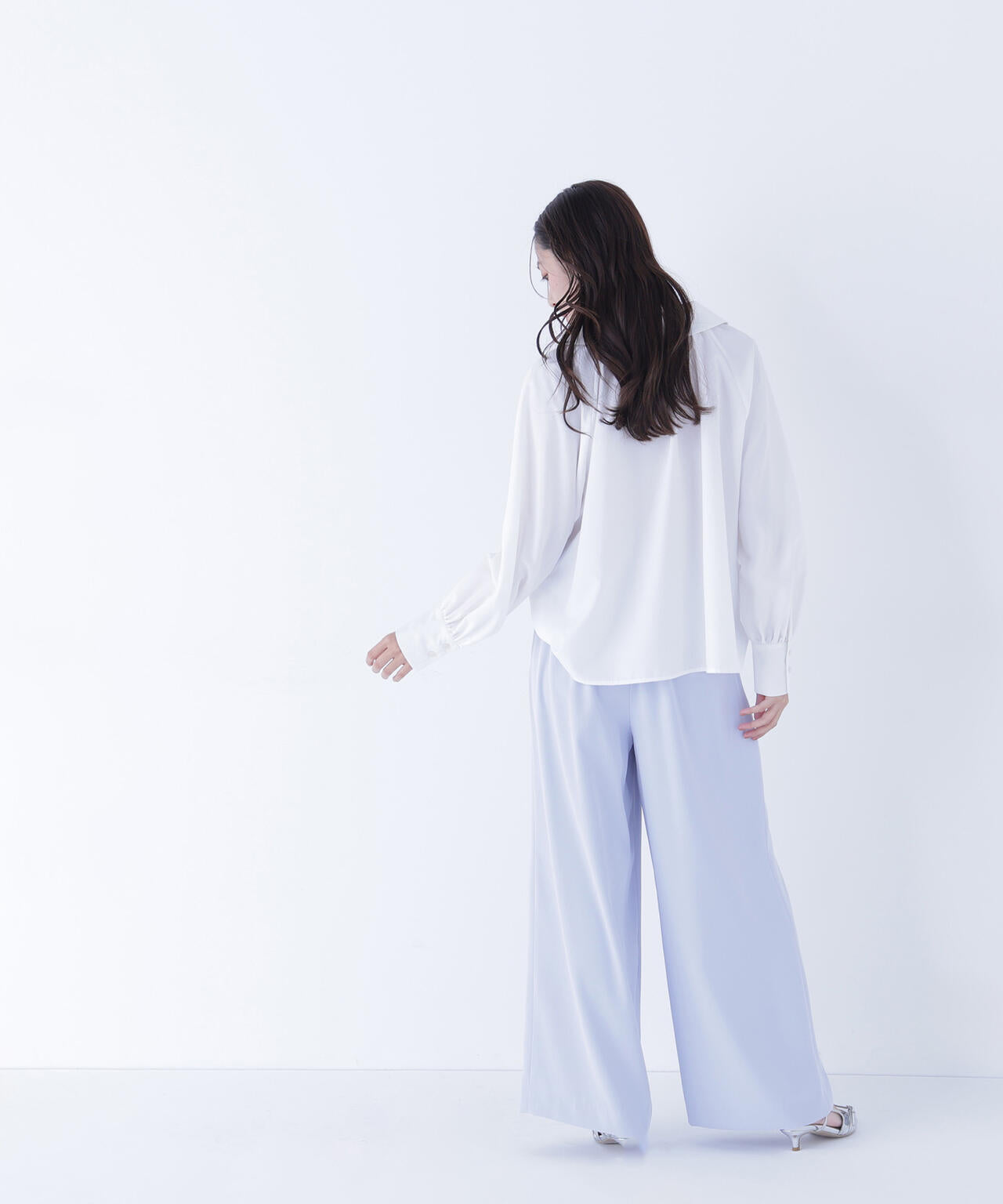 ナローリボンイージーワイドパンツ