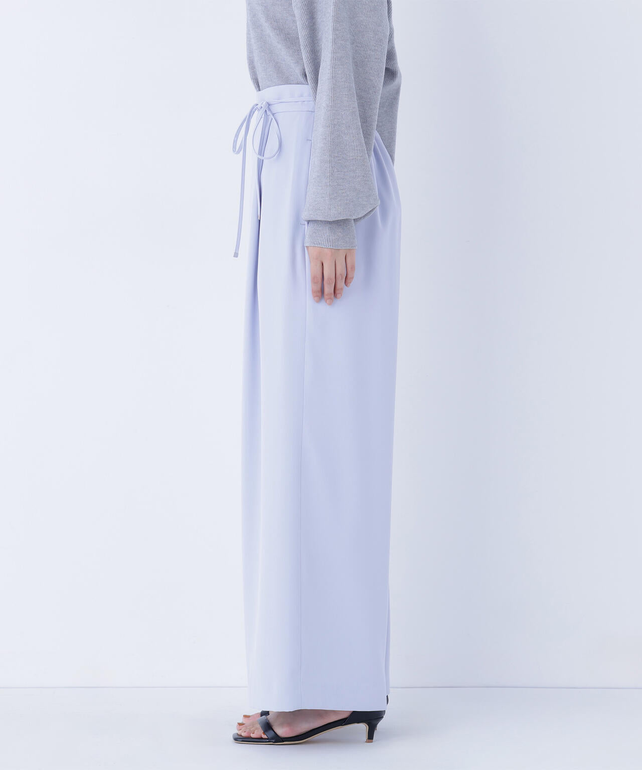 ナローリボンイージーワイドパンツ