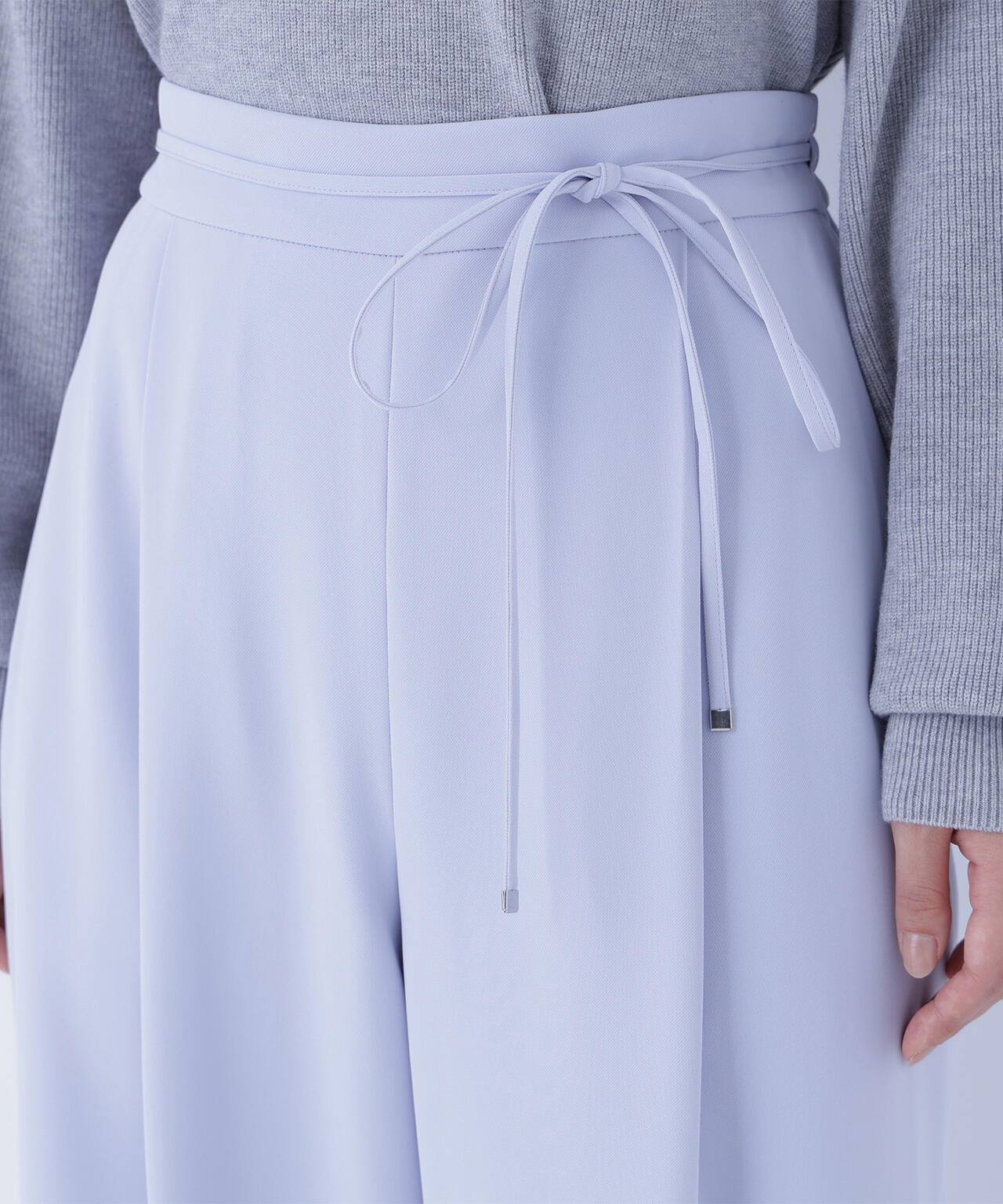 ナローリボンイージーワイドパンツ