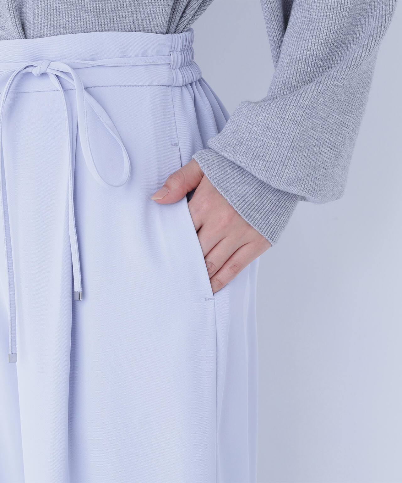 ナローリボンイージーワイドパンツ