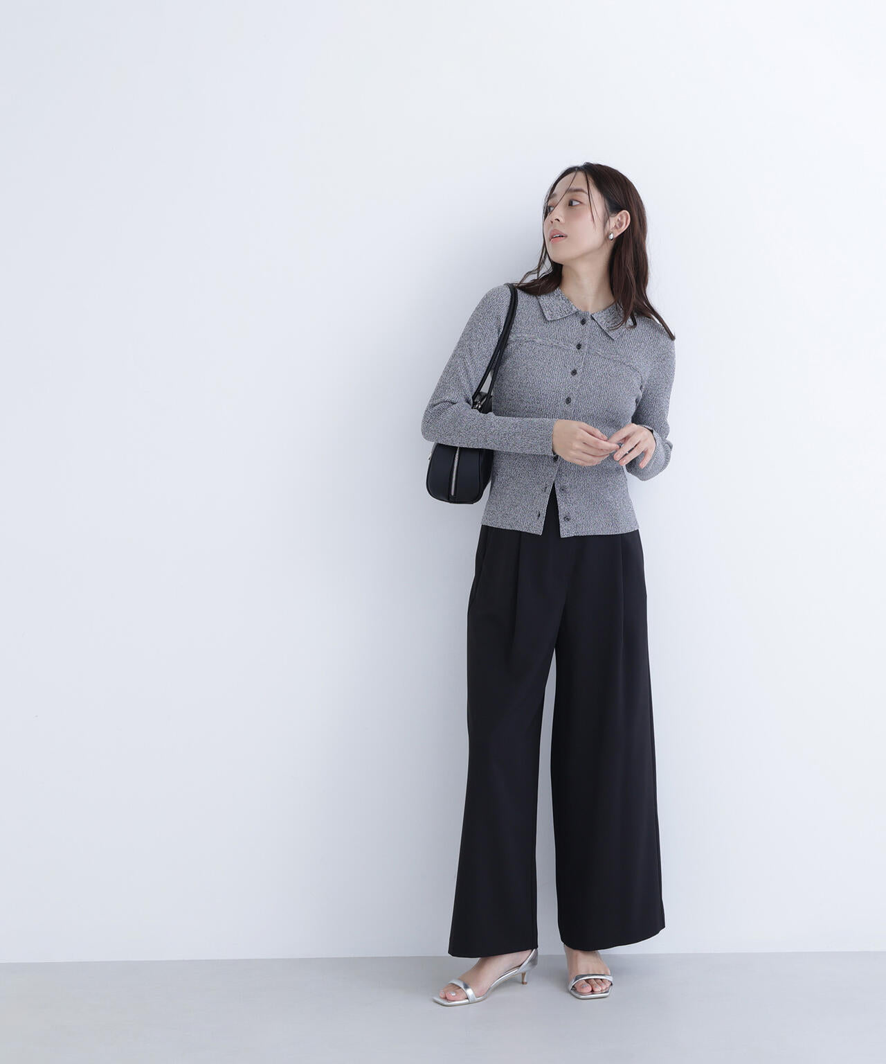 ベルテッドタックワイドパンツ