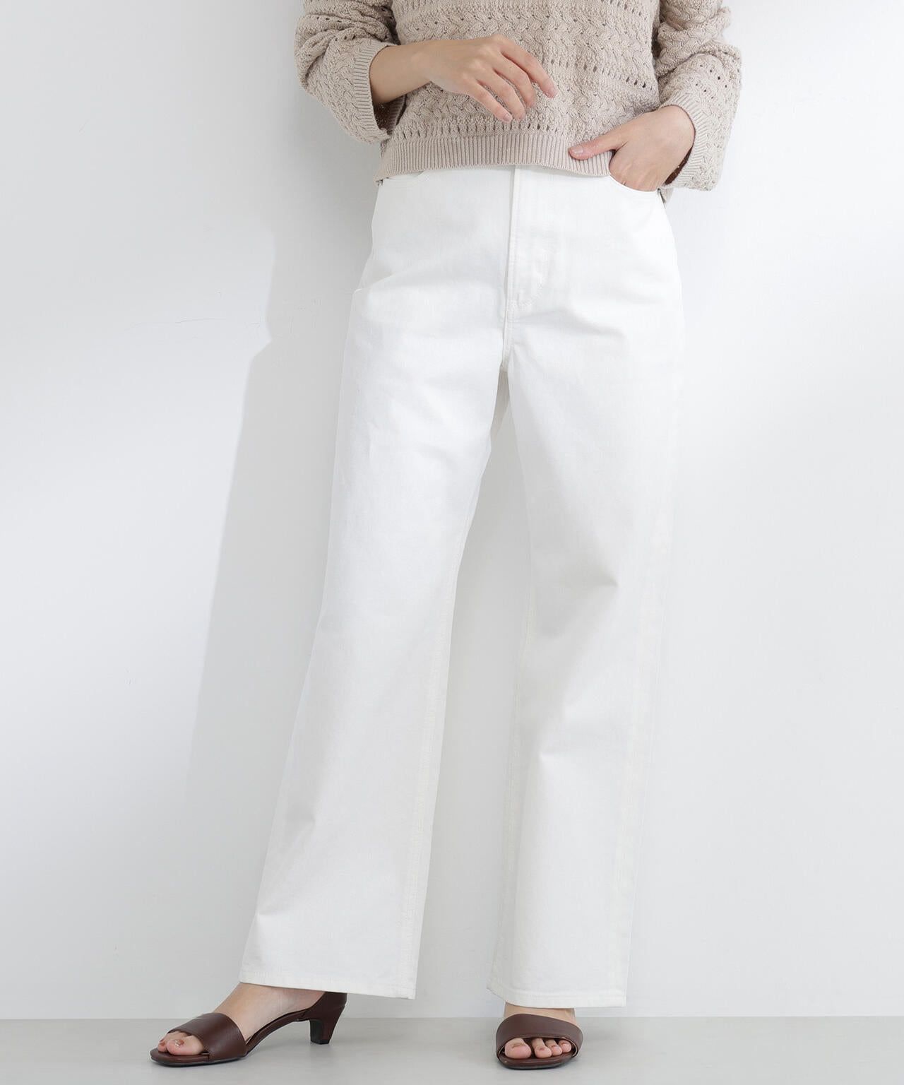 ワイドストレートデニムパンツ