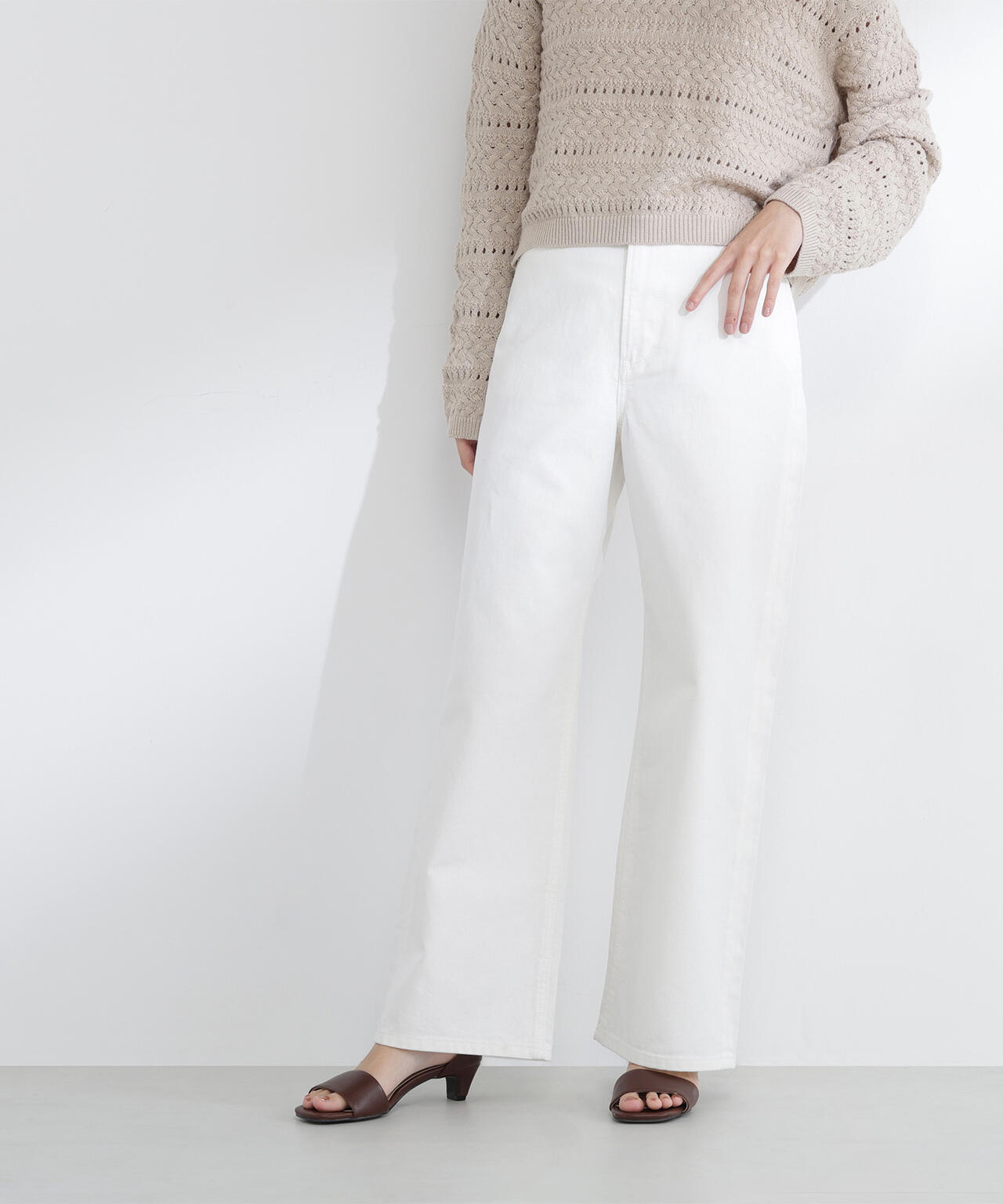 ワイドストレートデニムパンツ