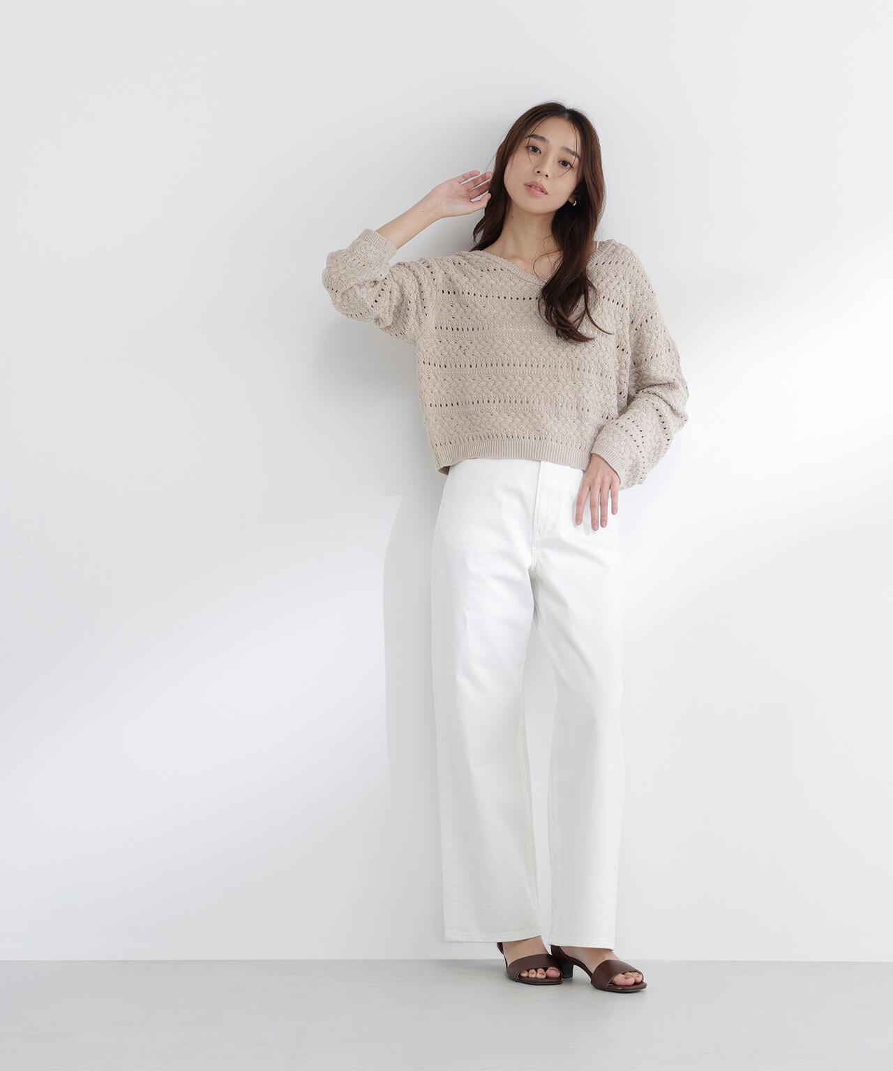 ワイドストレートデニムパンツ