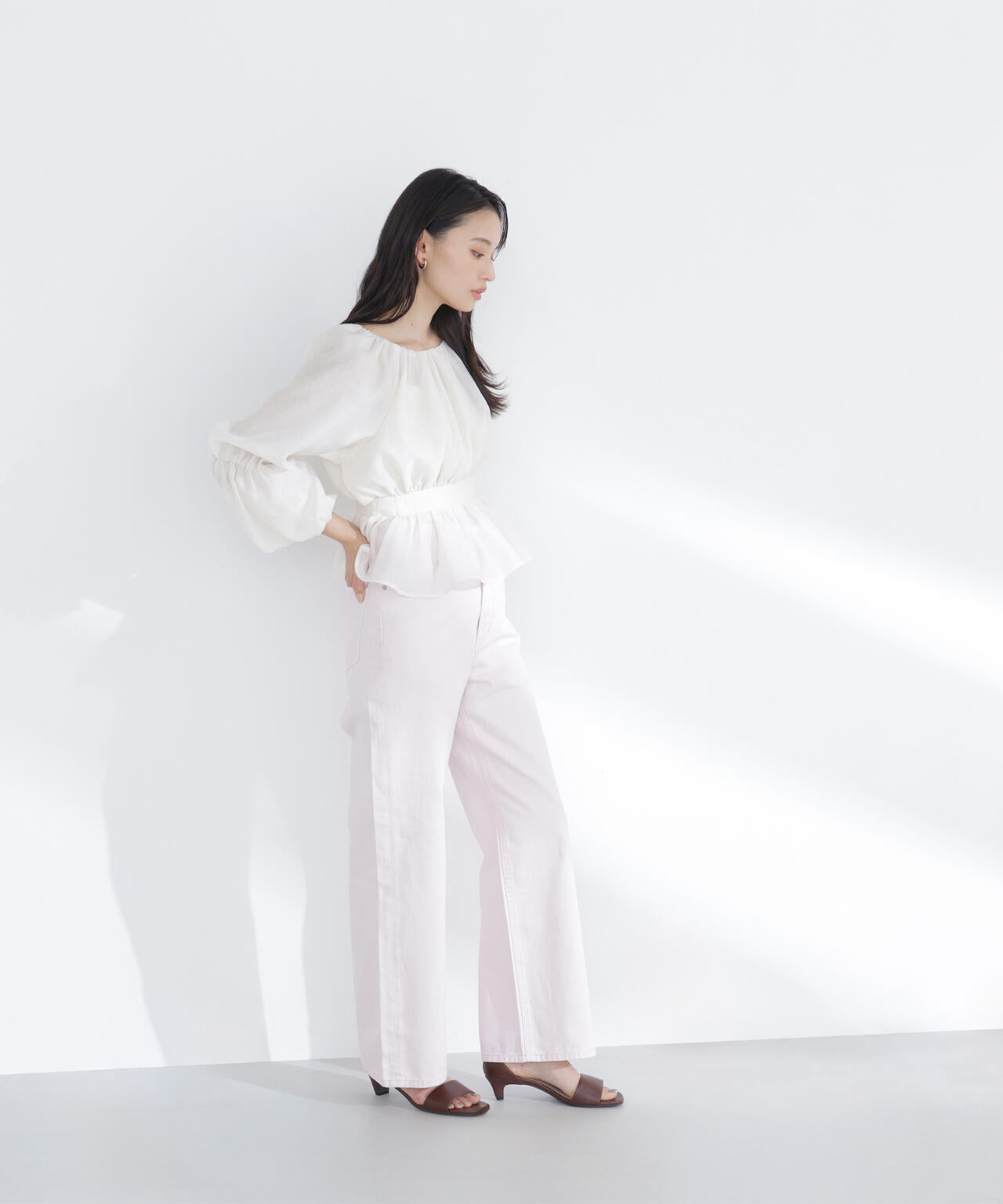 ワイドストレートデニムパンツ